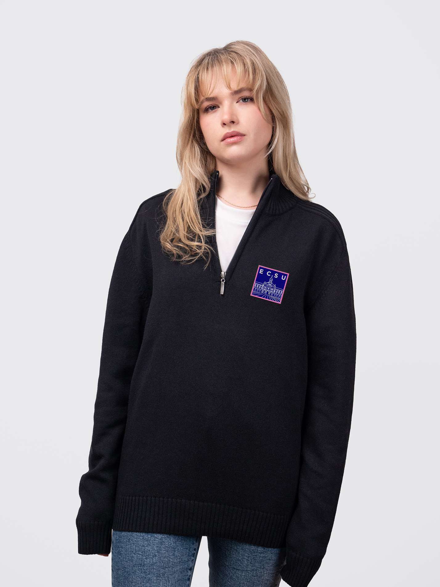 ECSU Sustainable Unisex Zip-Neck Jumper