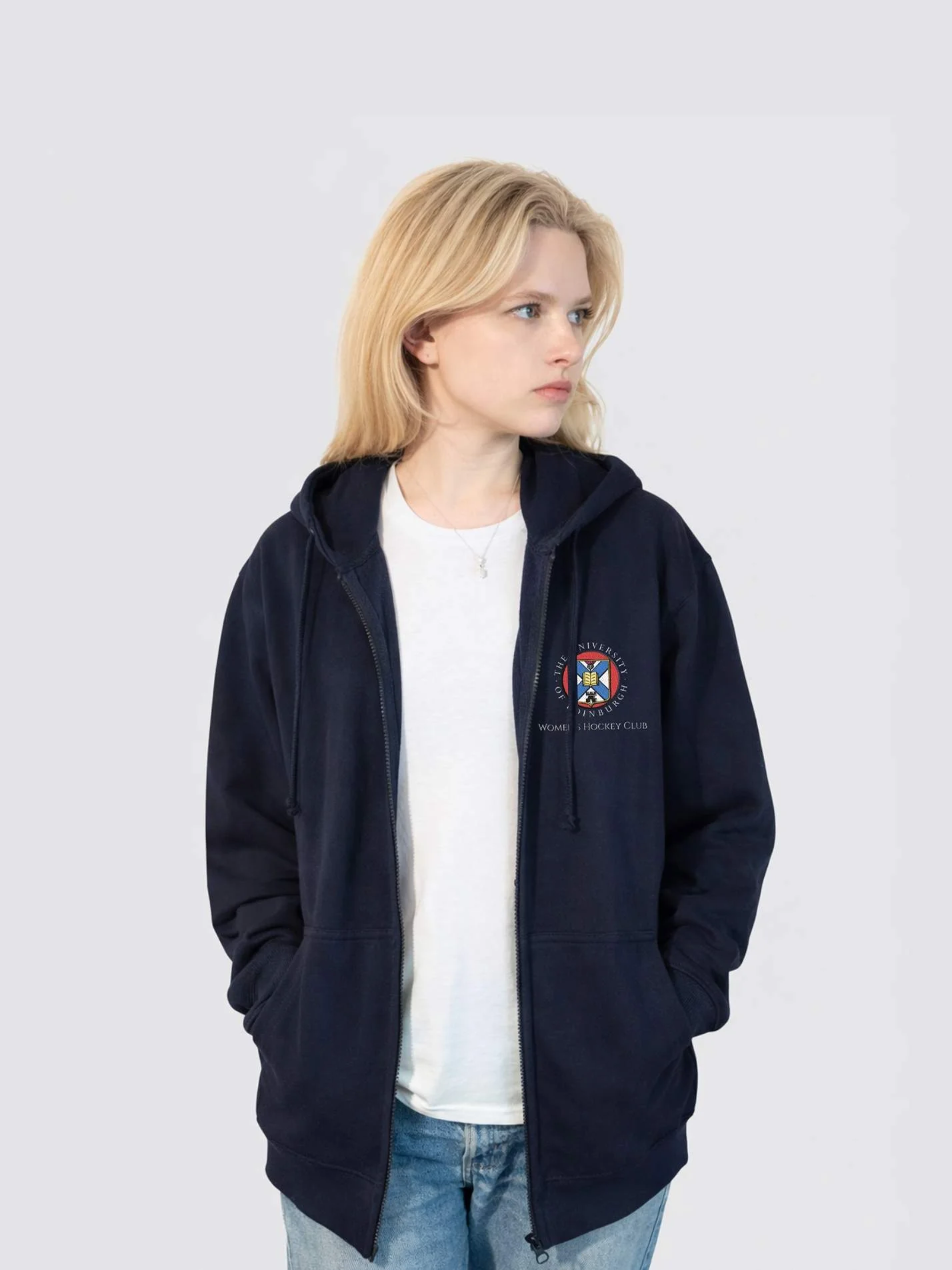 Edinburgh University Women's Hockey Club Zip-Up Unisex Hoodie - Image 5
