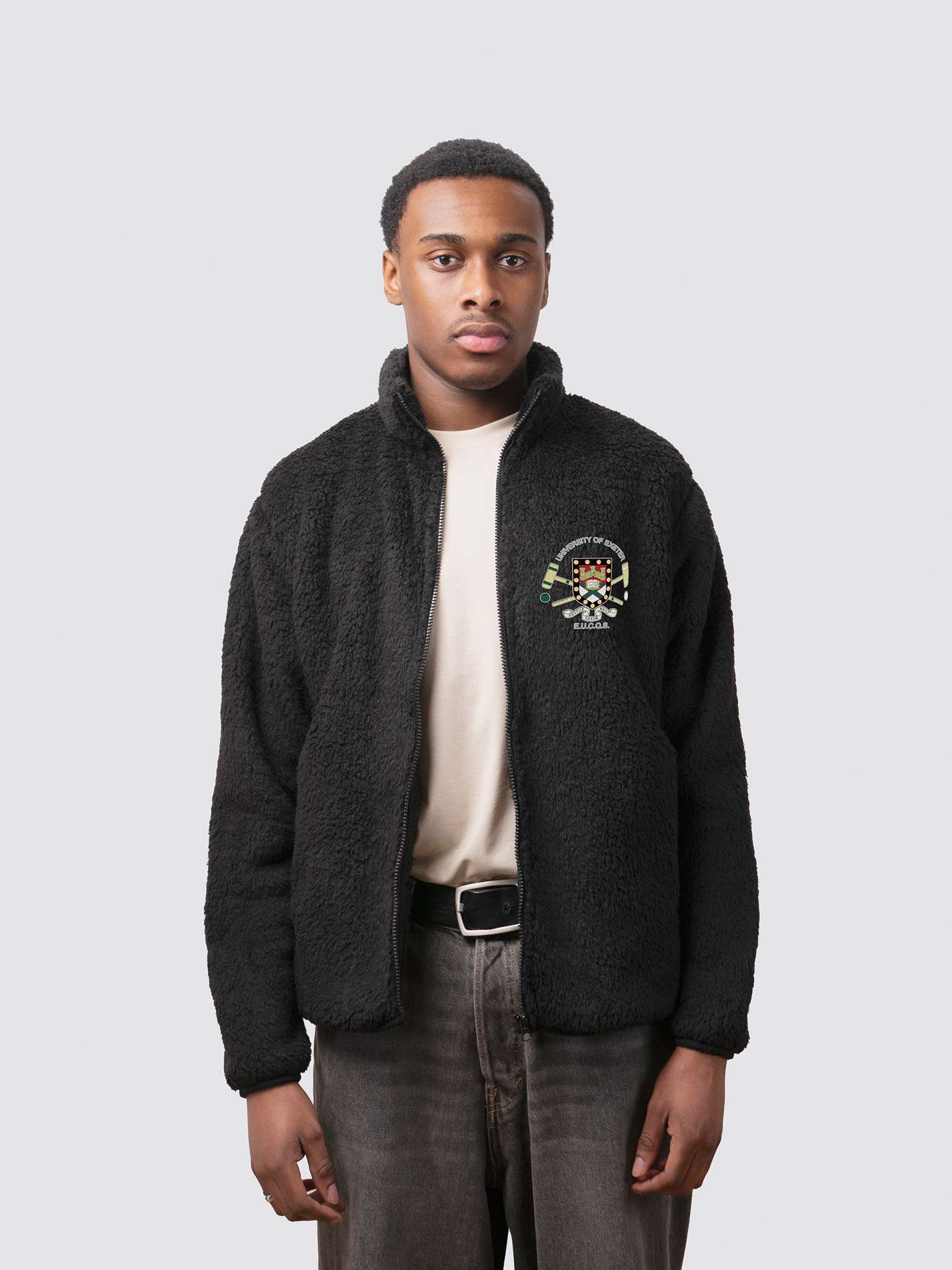Exeter Croquet Unisex Sherpa Fleece Zipped Jacket - Image 4