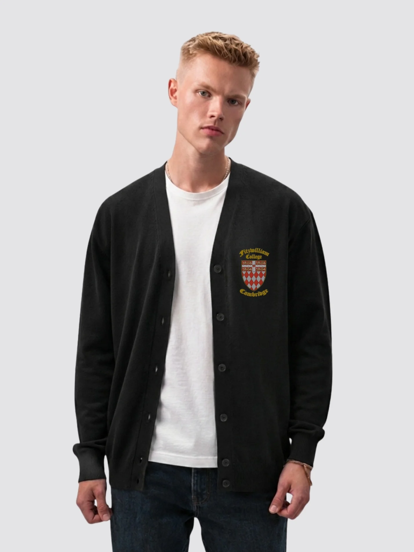 Fitzwilliam College Cambridge JCR Men's V-Neck Knitted Cardigan