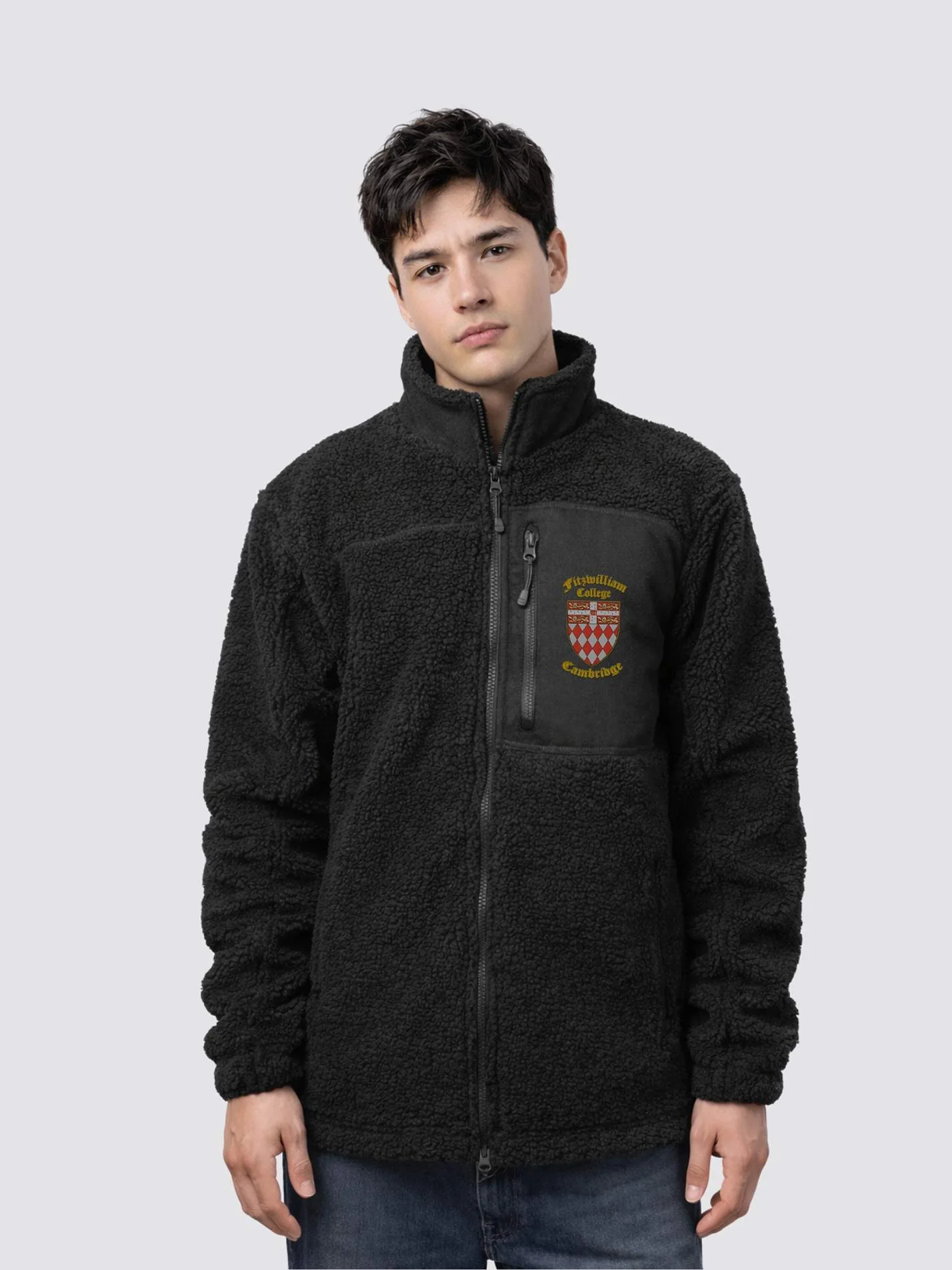 Fitzwilliam College Cambridge MCR Unisex Fluffy Sherpa Fleece Jacket - Image 6