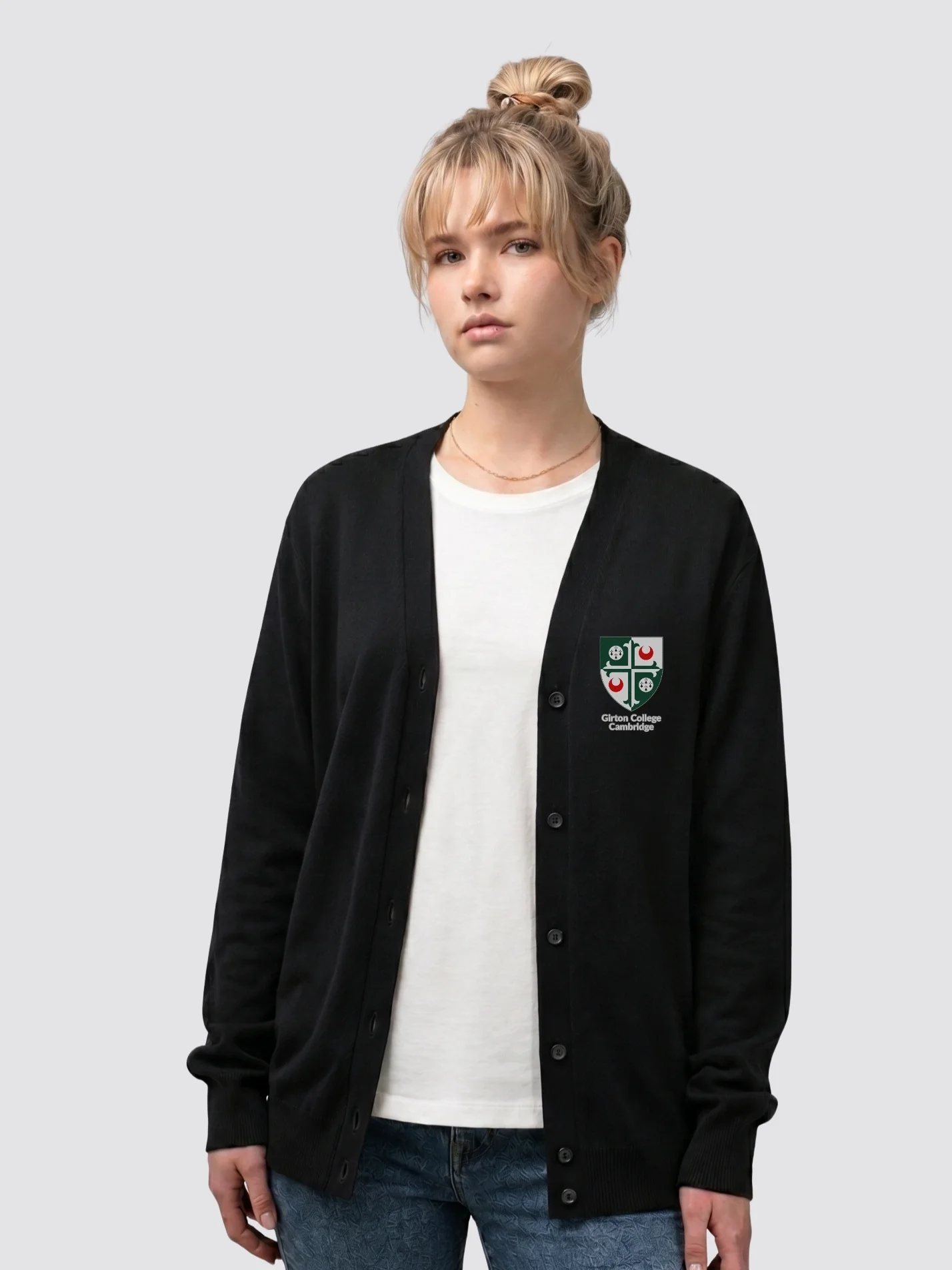 Girton College Cambridge JCR Ladies V-Neck Knitted Cardigan