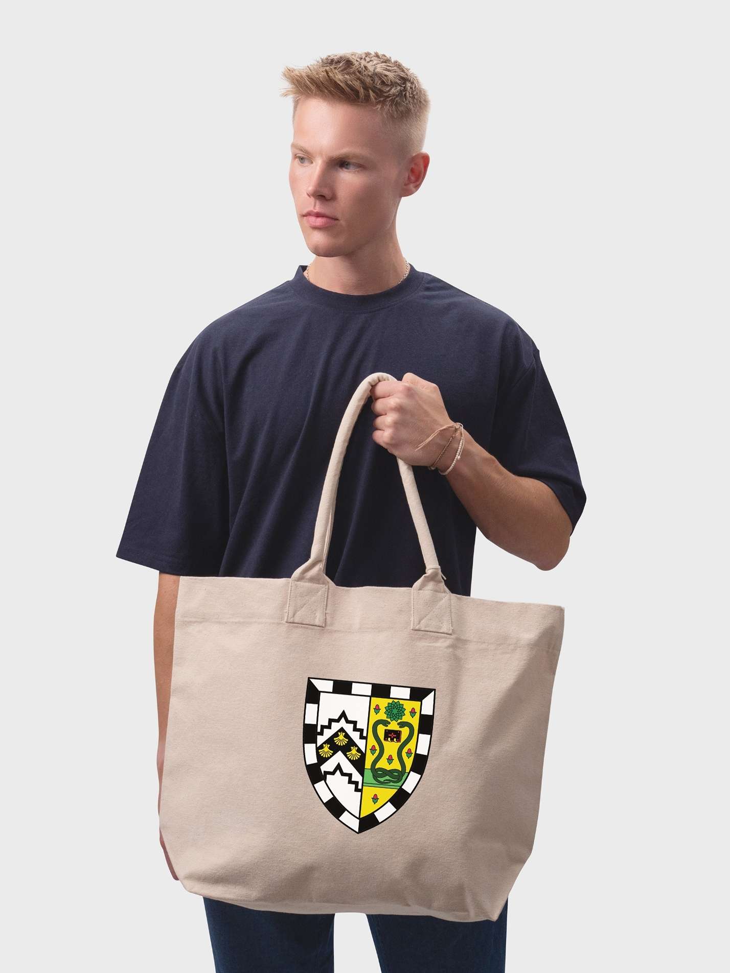 Gonville & Caius College Cambridge Cotton Canvas Printed Shopper Bag - Image 2