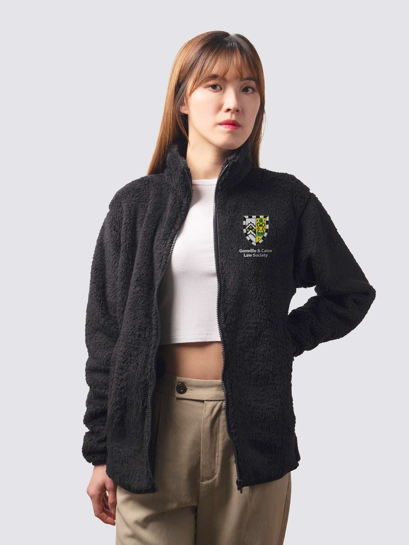 Gonville & Caius Law Society Unisex Sherpa Fleece Zipped Jacket