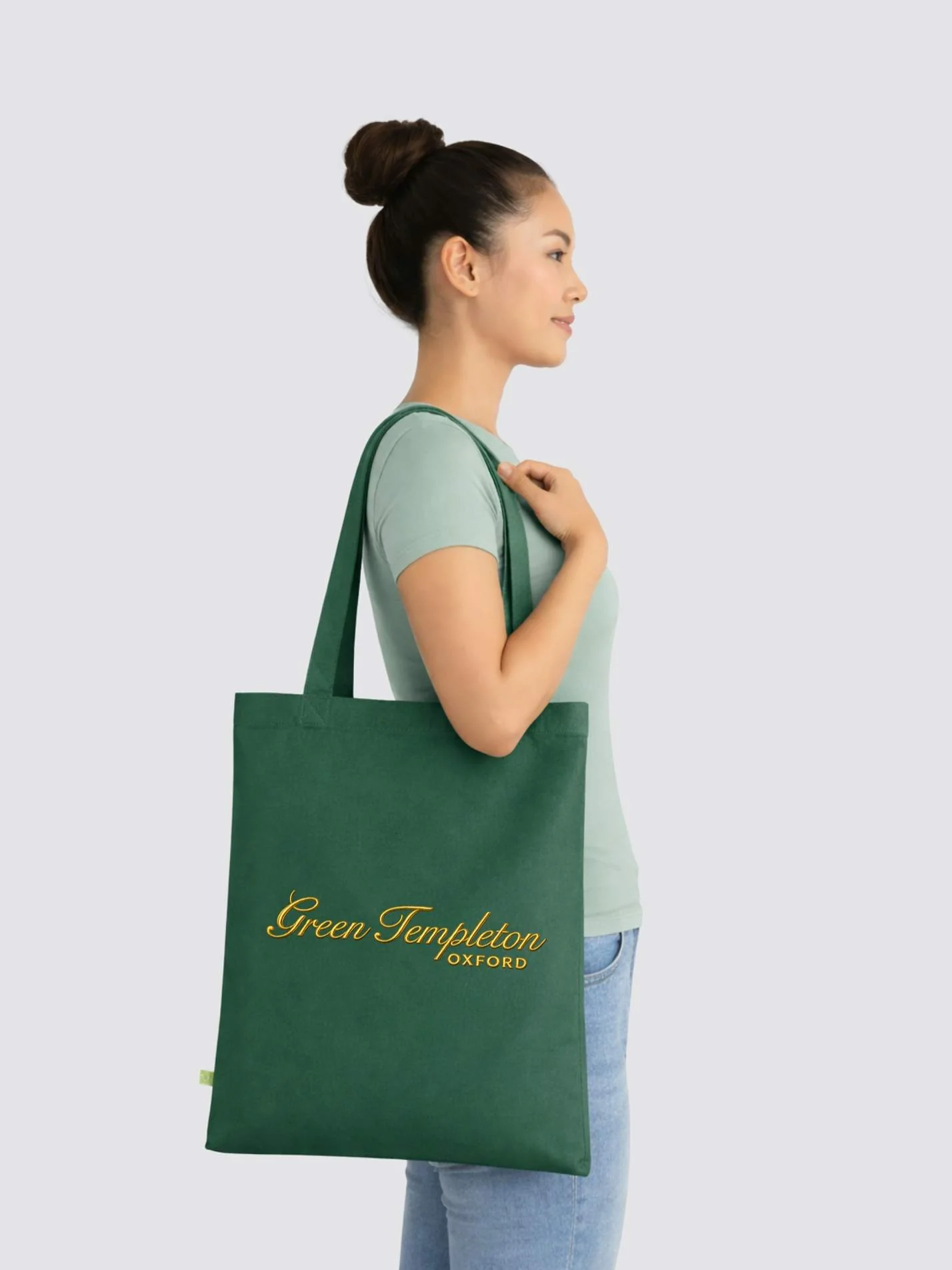 Green Templeton College Oxford Heritage Cotton Tote Bag - Image 2