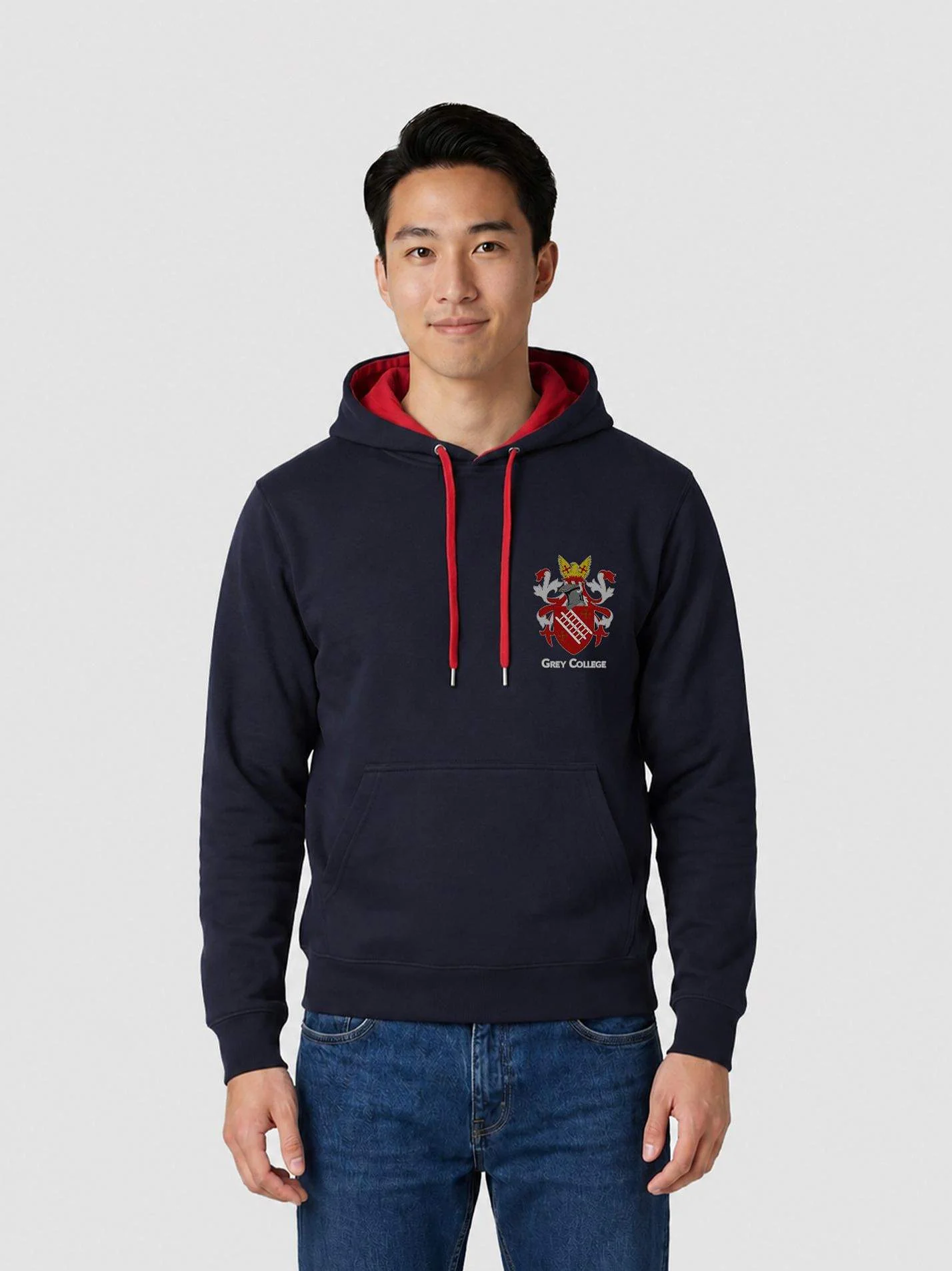 Grey College Durham Contrast Hoodie