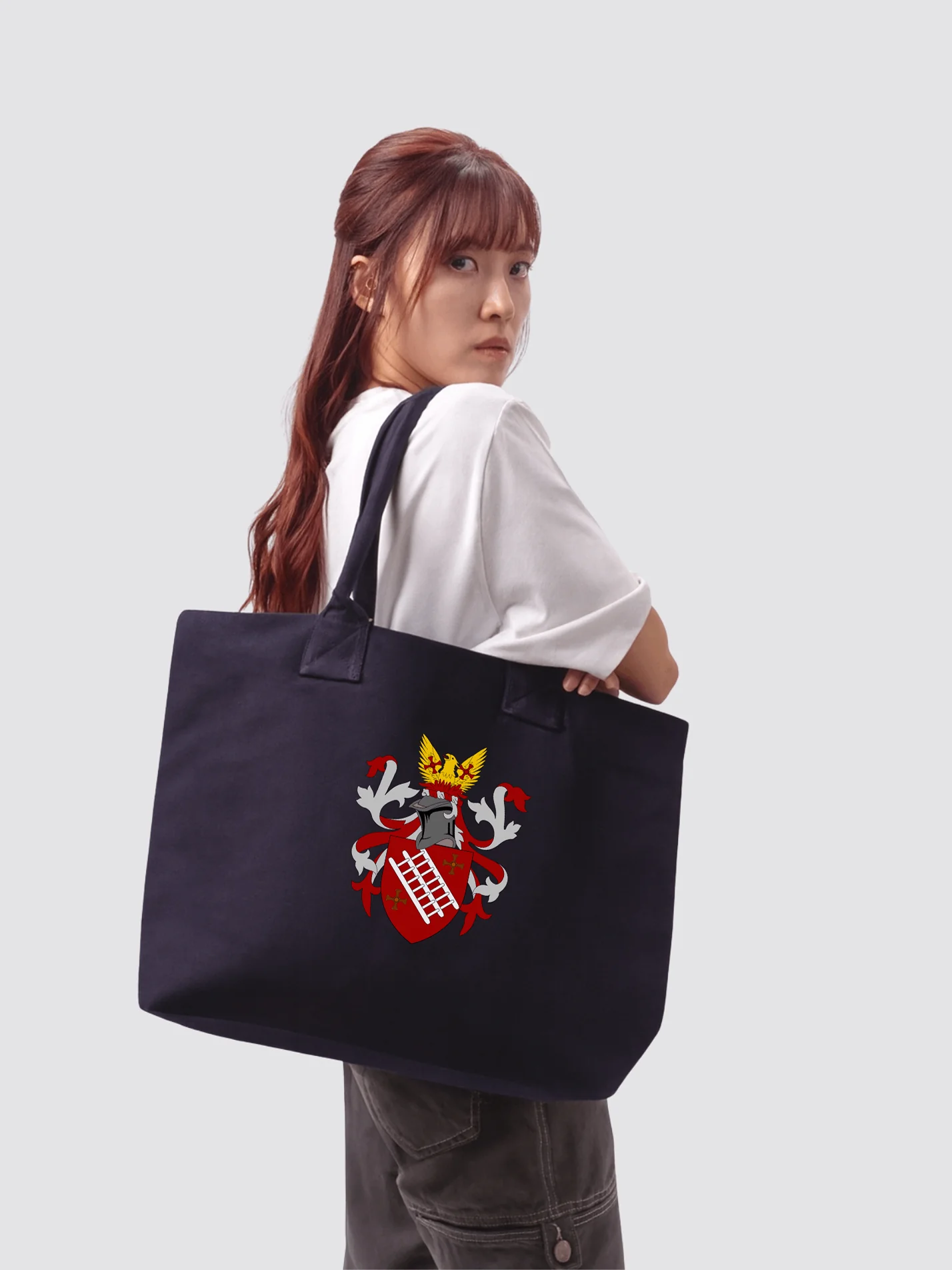Grey College Durham Cotton Canvas Printed Shopper Bag