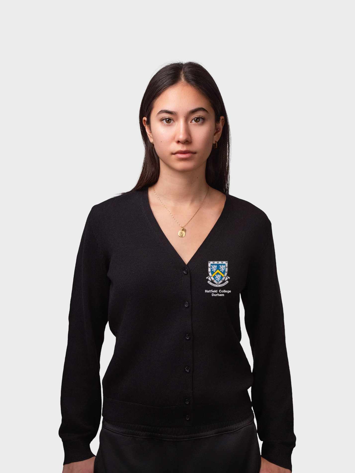 Hatfield College Durham MCR Ladies V-Neck Knitted Cardigan
