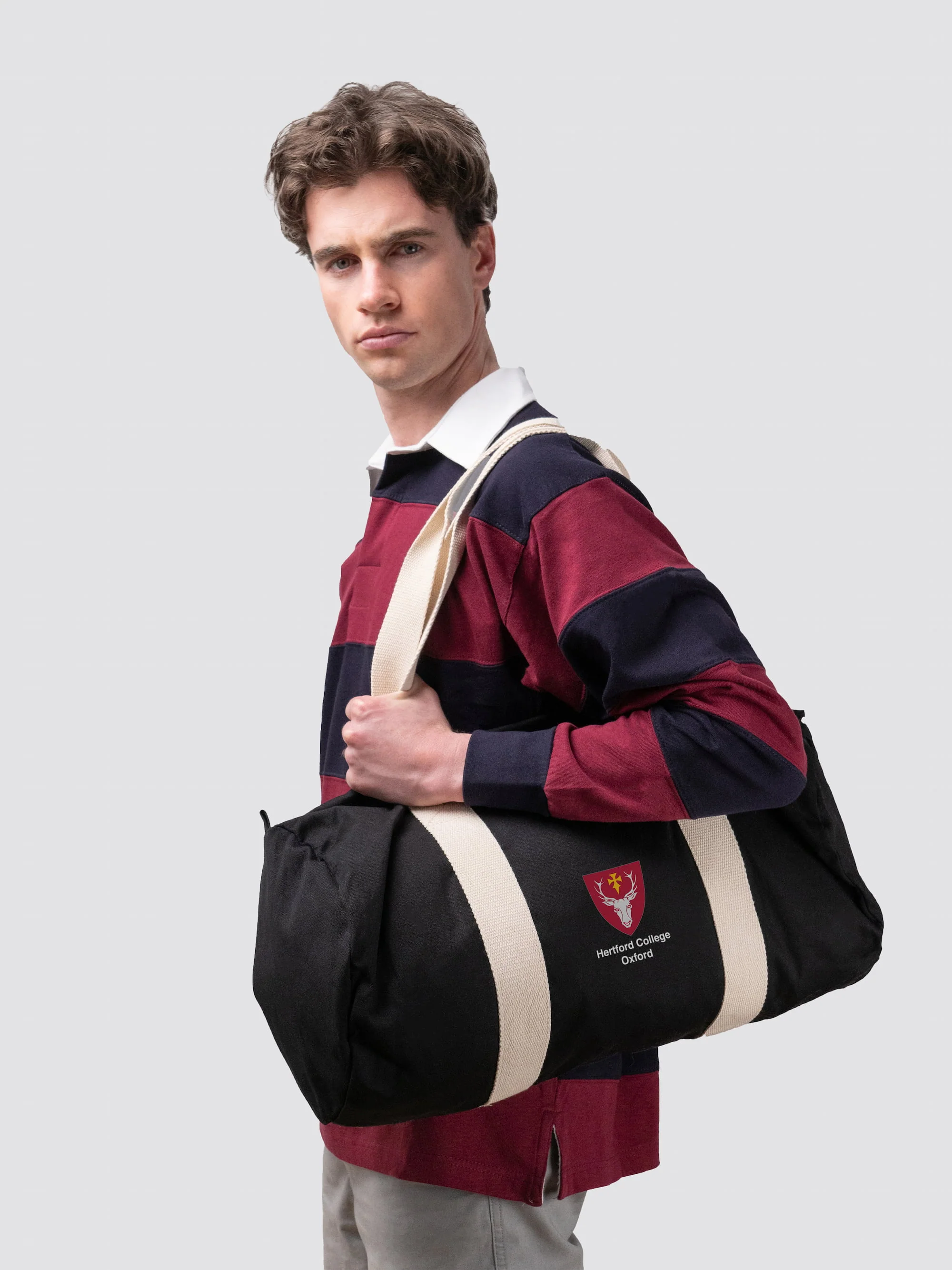 Hertford College Oxford MCR Organic Cotton Canvas Barrel Bag