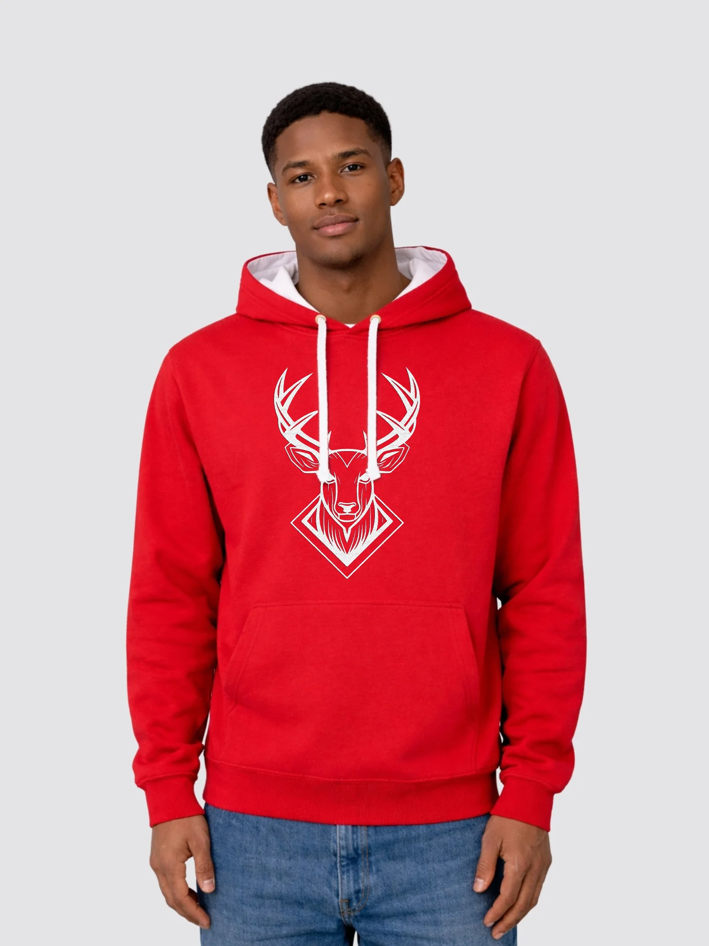 Hertford Fear the Deer Collection Contrast Hoodie - Image 3