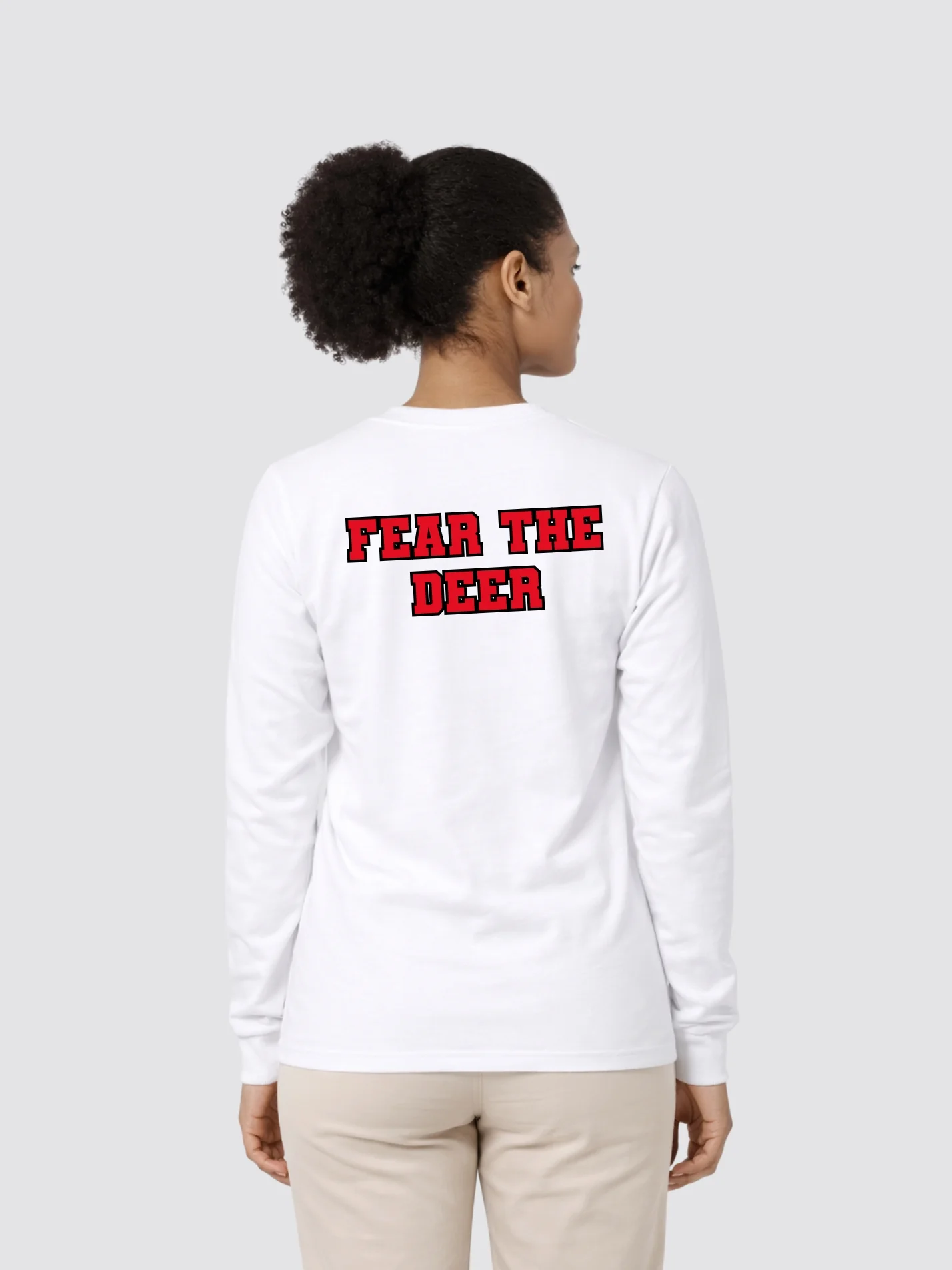 Hertford Fear the Deer Collection Printed Unisex Cotton Long Sleeve T-Shirt - Image 6