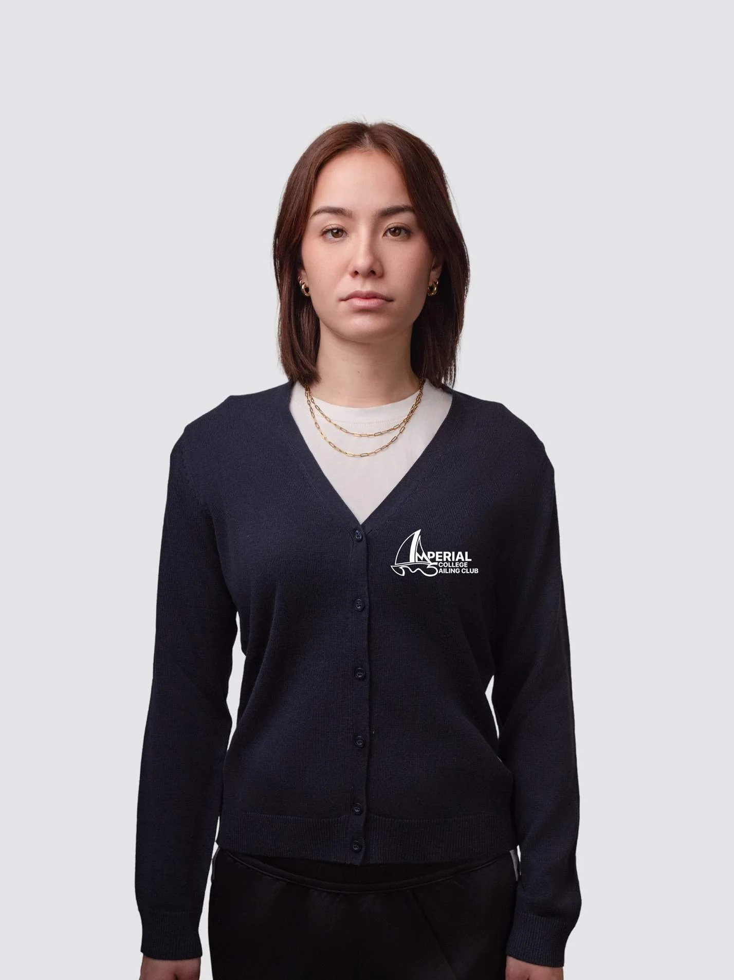 Imperial College Sailing Club Ladies V-Neck Knitted Cardigan - Image 4