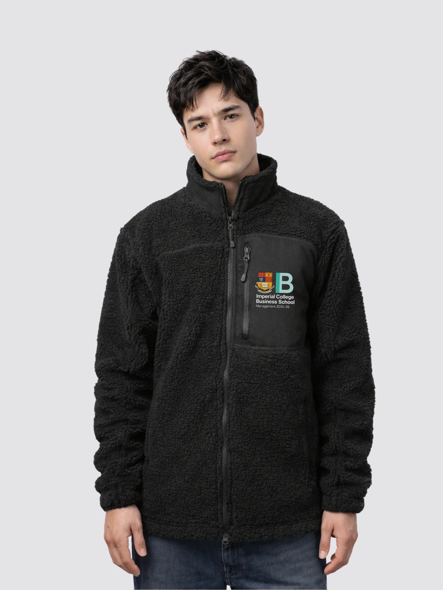 Imperial Management Society Unisex Fluffy Sherpa Fleece Jacket - Image 5