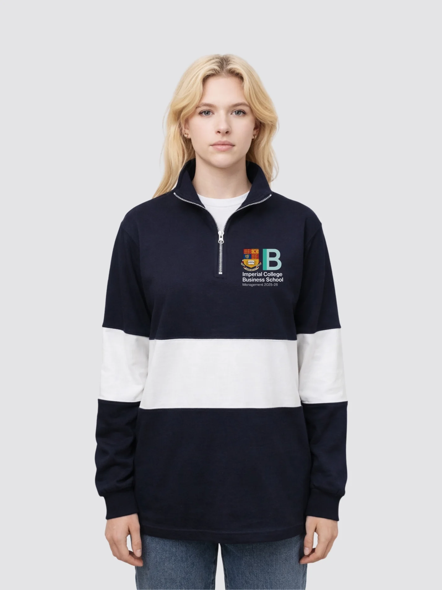 Imperial Management Society Unisex Panelled 1/4 Zip Sweatshirt - Image 4