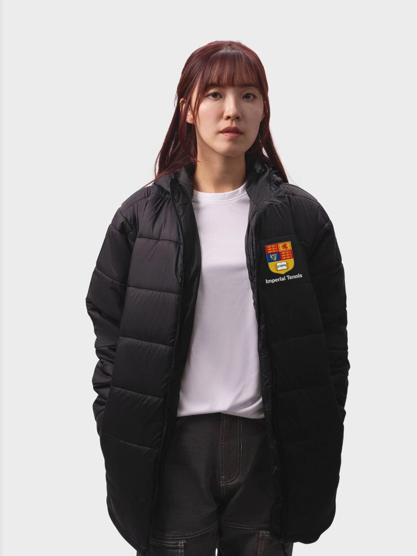 Imperial Tennis Sustainable Unisex Hooded Puffer Jacket - Image 4