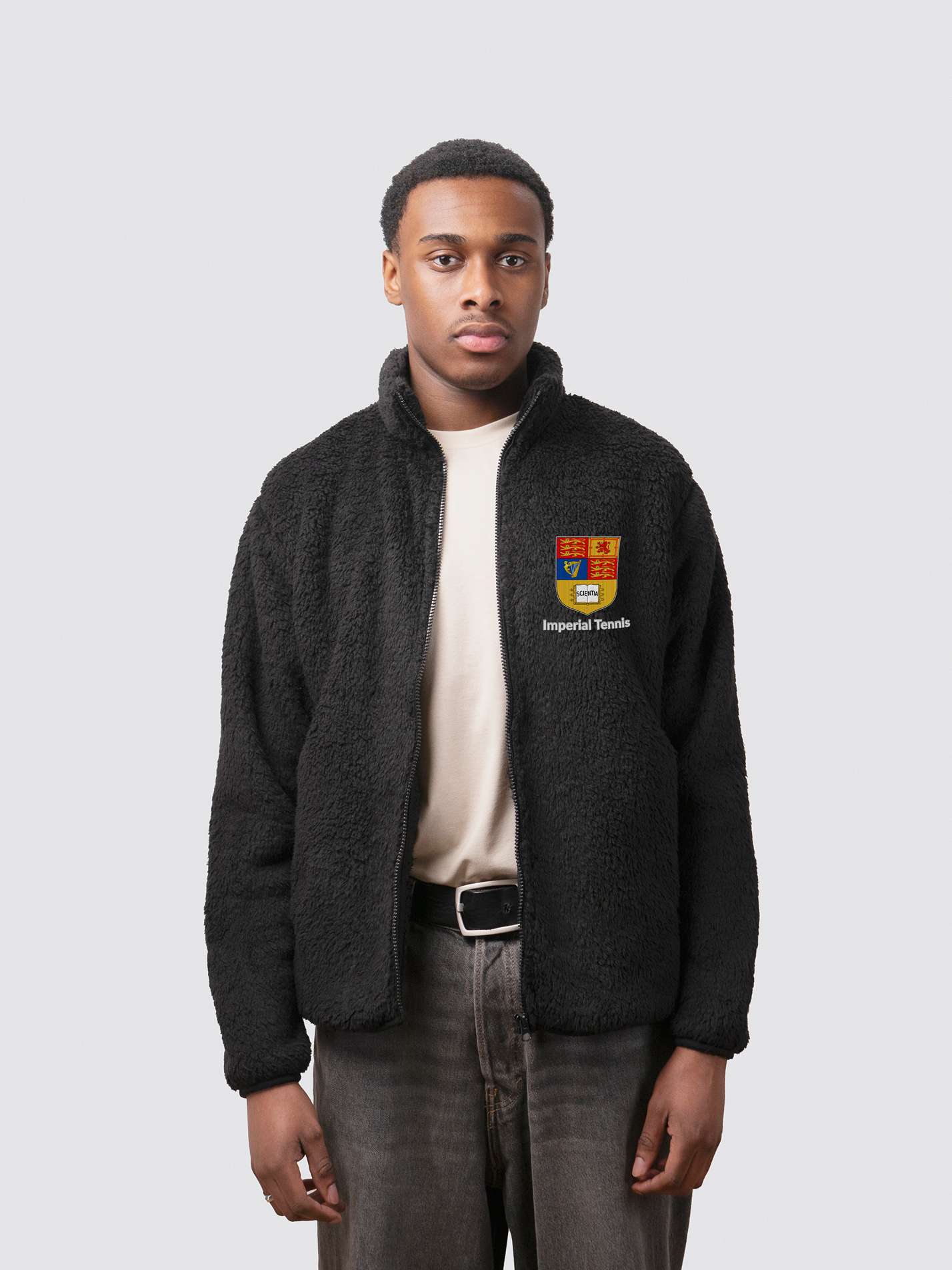 Imperial Tennis Unisex Sherpa Fleece Zipped Jacket - Image 2