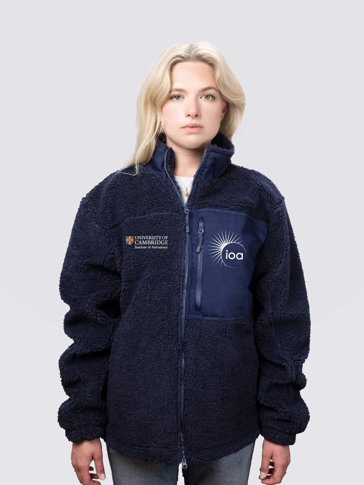 Institute of Astronomy Unisex Fluffy Sherpa Fleece Jacket - Image 7