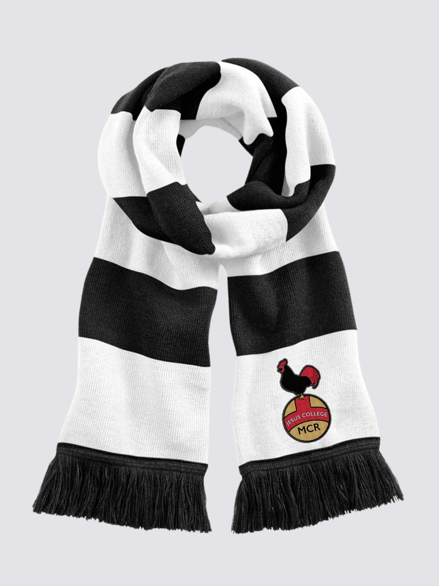 Jesus College Cambridge MCR Modern Logo Striped Scarf - Image 2
