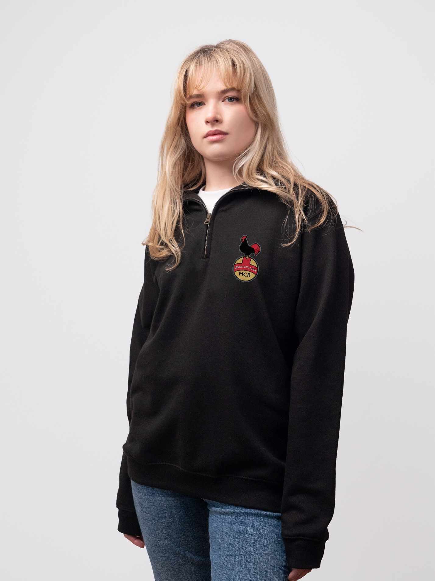Jesus College Cambridge MCR Modern Logo Unisex 1/4 Zip Sweatshirt