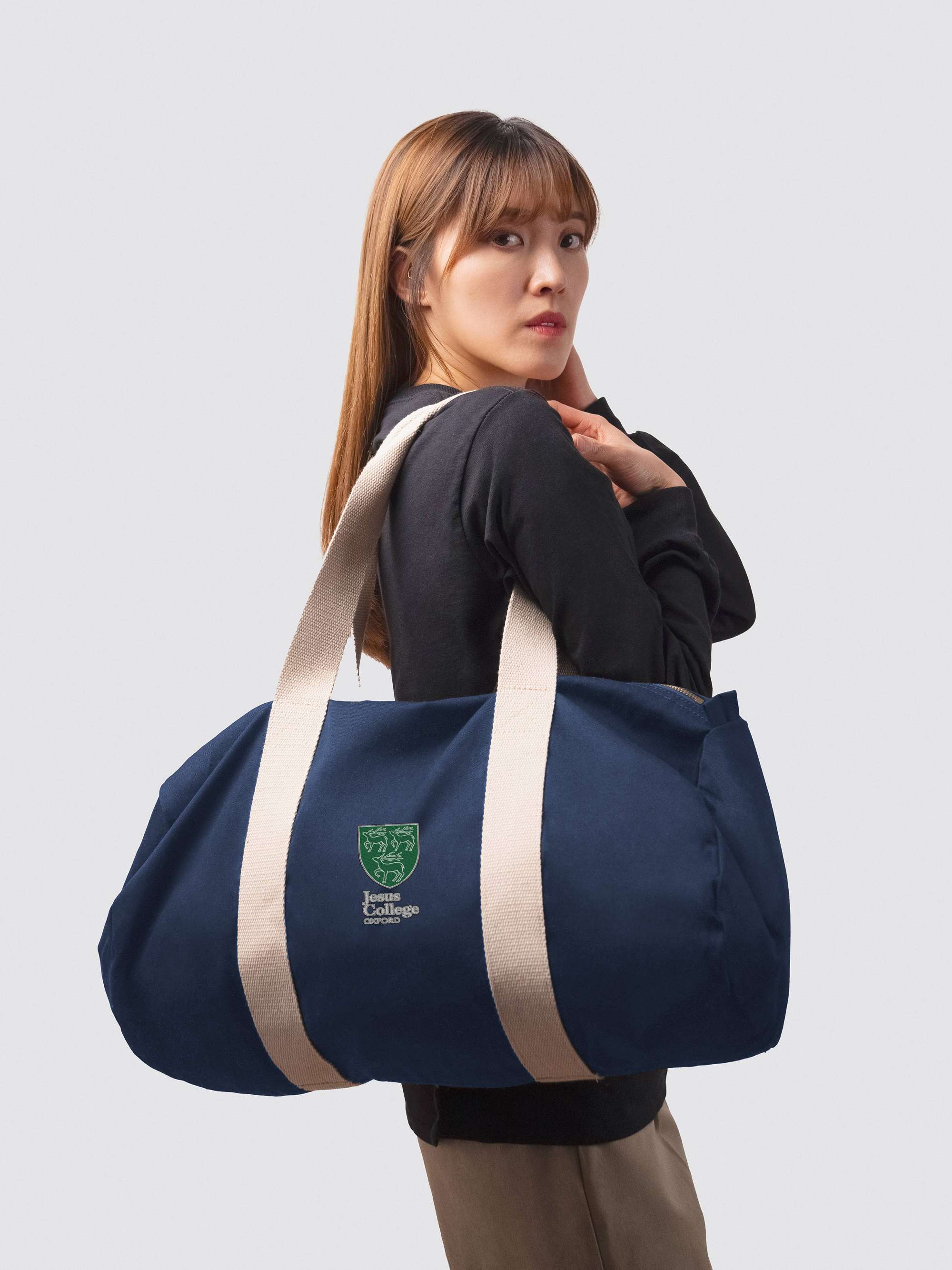 Jesus College Oxford JCR Organic Cotton Canvas Barrel Bag - Image 2