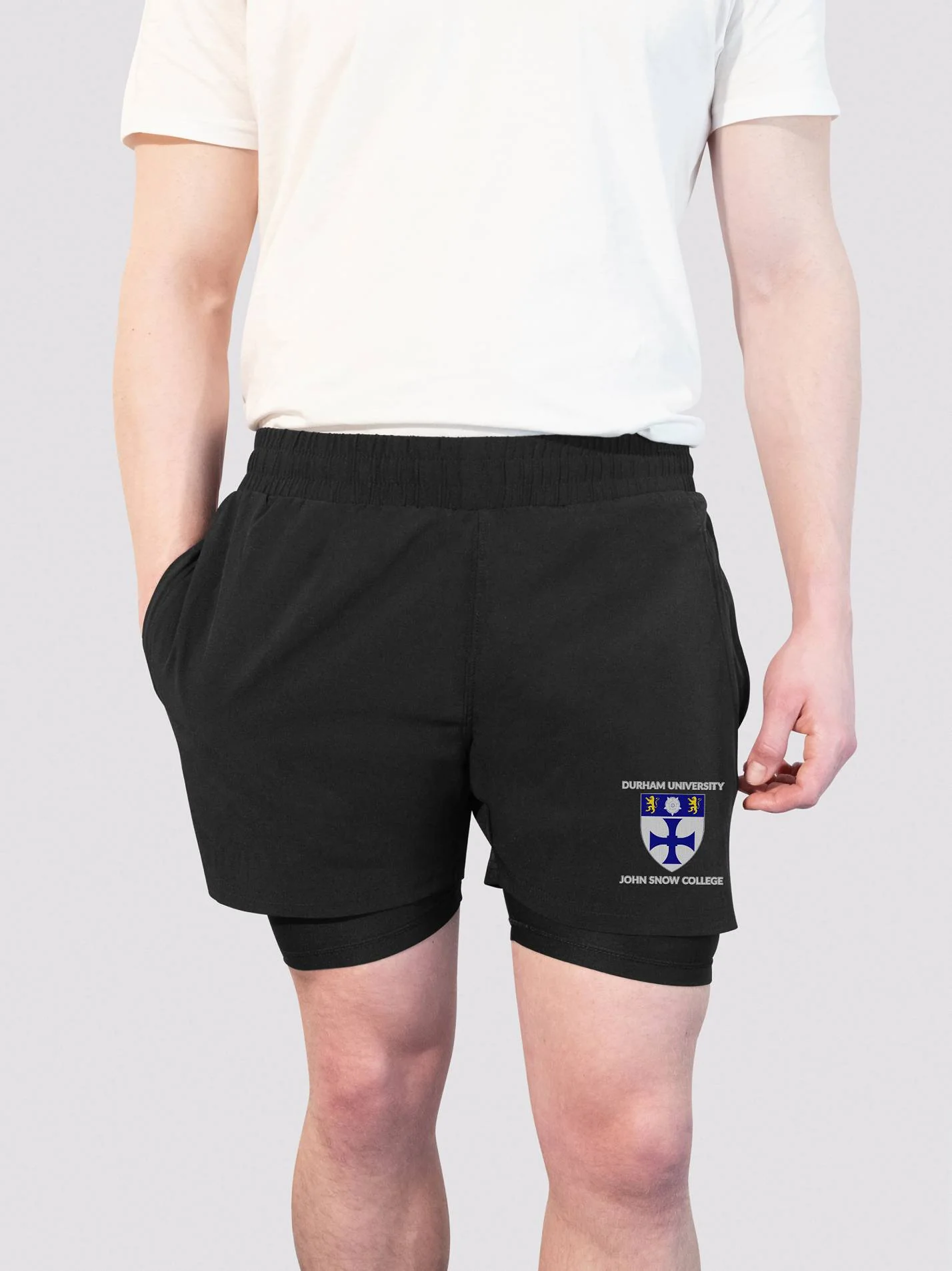John Snow College Durham Men's Dual Layer Sports Shorts