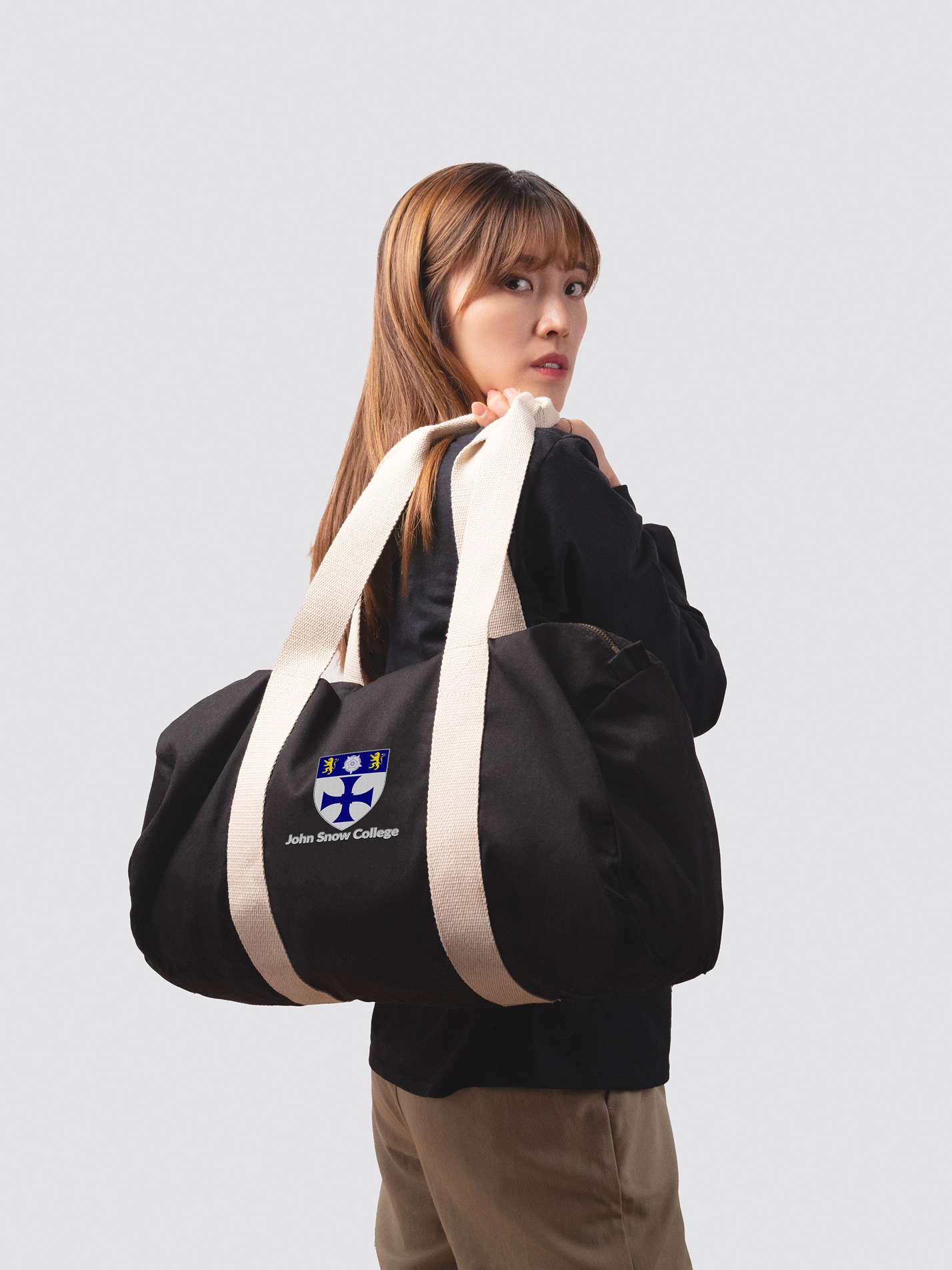 John Snow Netball Club Organic Cotton Canvas Barrel Bag