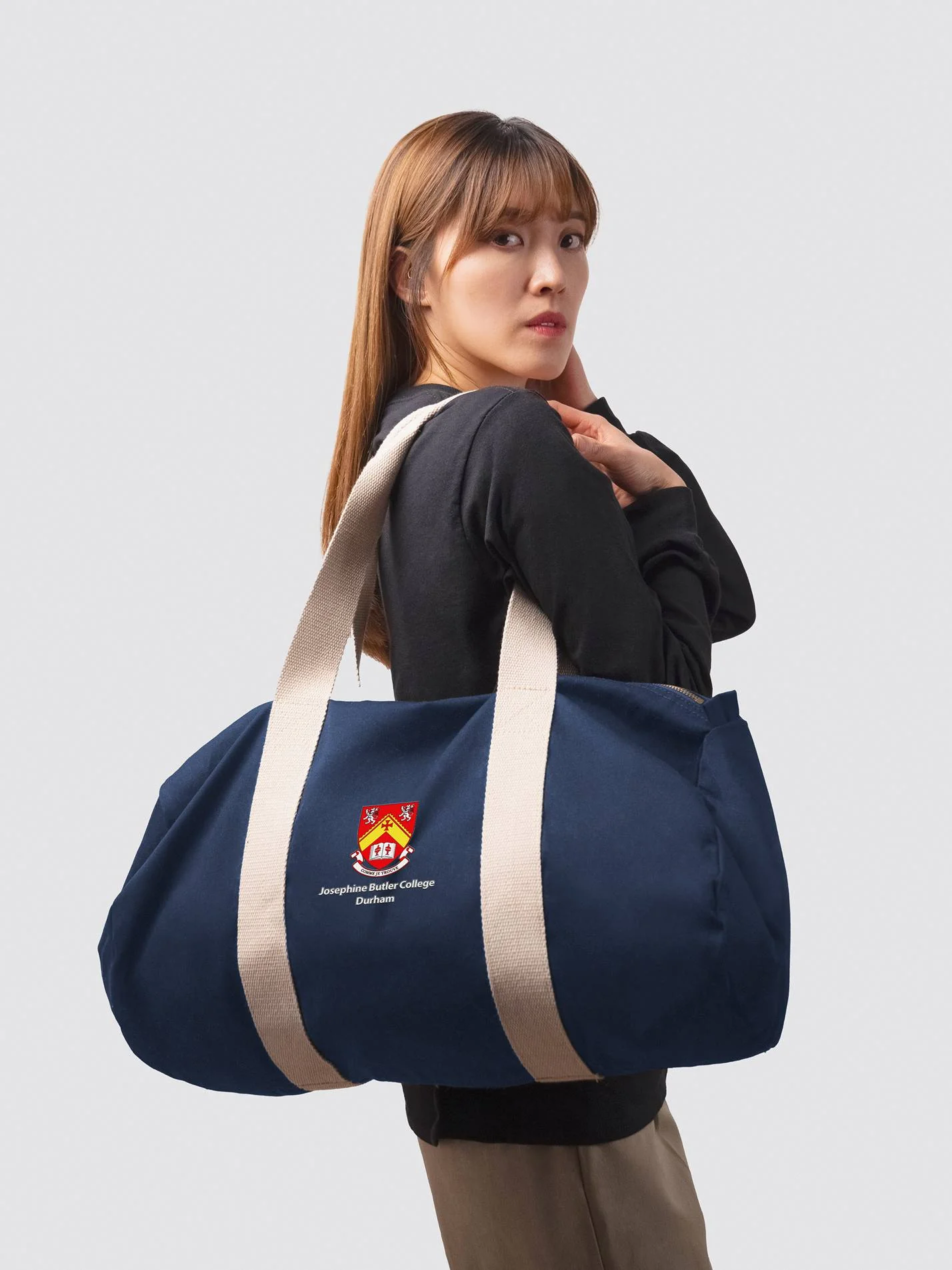 Josephine Butler College Durham JCR Organic Cotton Canvas Barrel Bag - Image 2