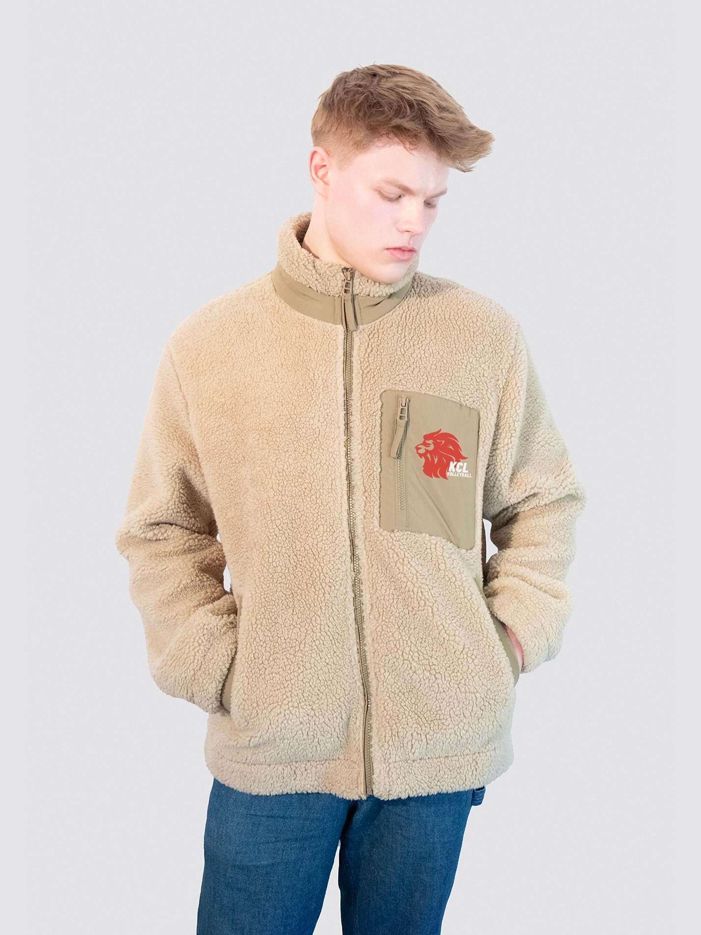 KCL MENS Volleyball Unisex Deep-Pile Sherpa Fleece Jacket