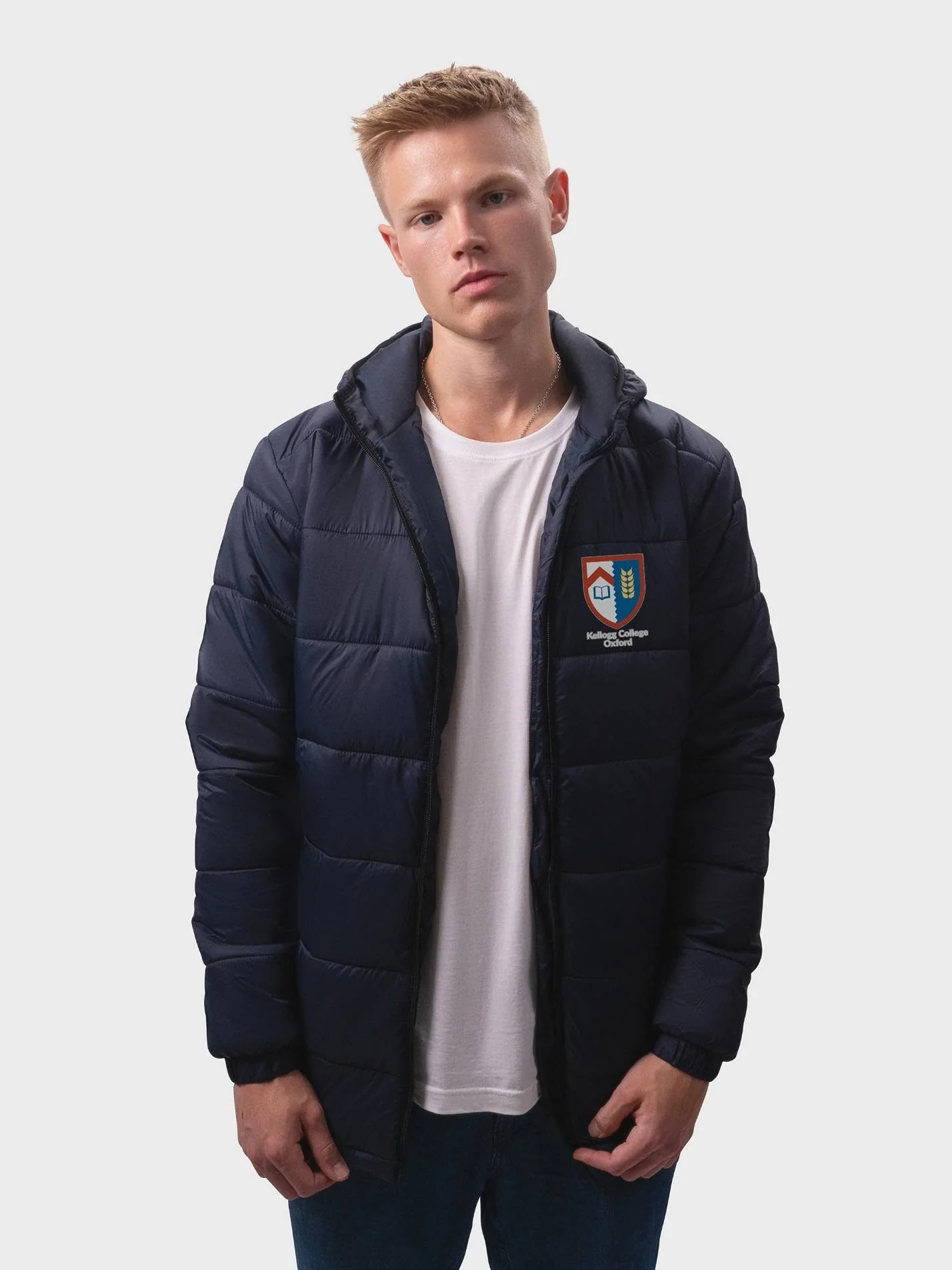 Kellogg College Oxford JCR Sustainable Unisex Hooded Puffer Jacket - Image 4