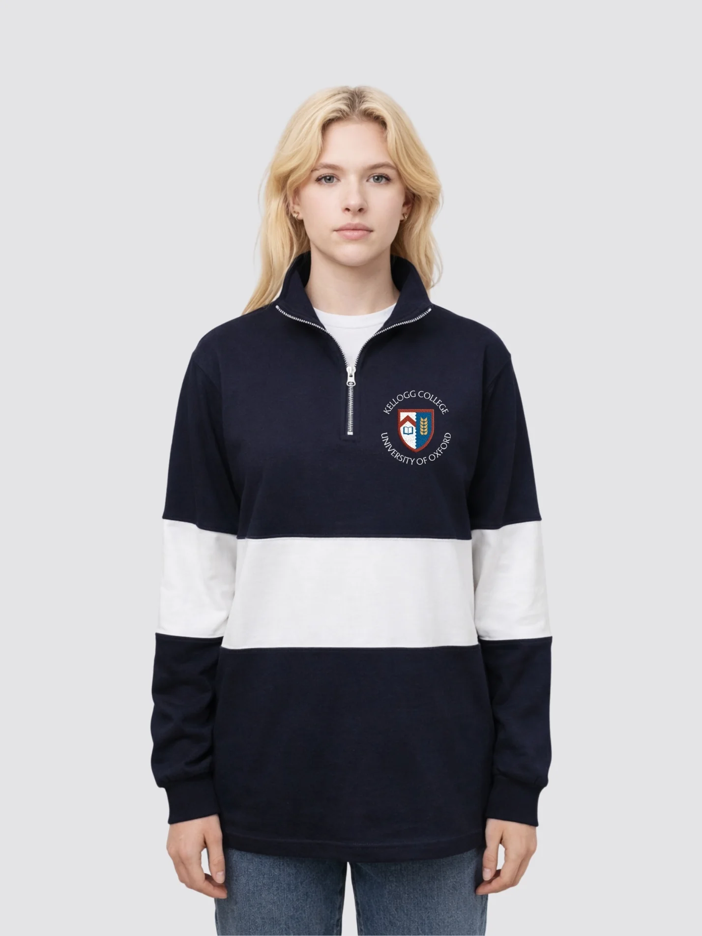 Kellogg College Oxford MCR Unisex Panelled 1/4 Zip Sweatshirt - Image 3