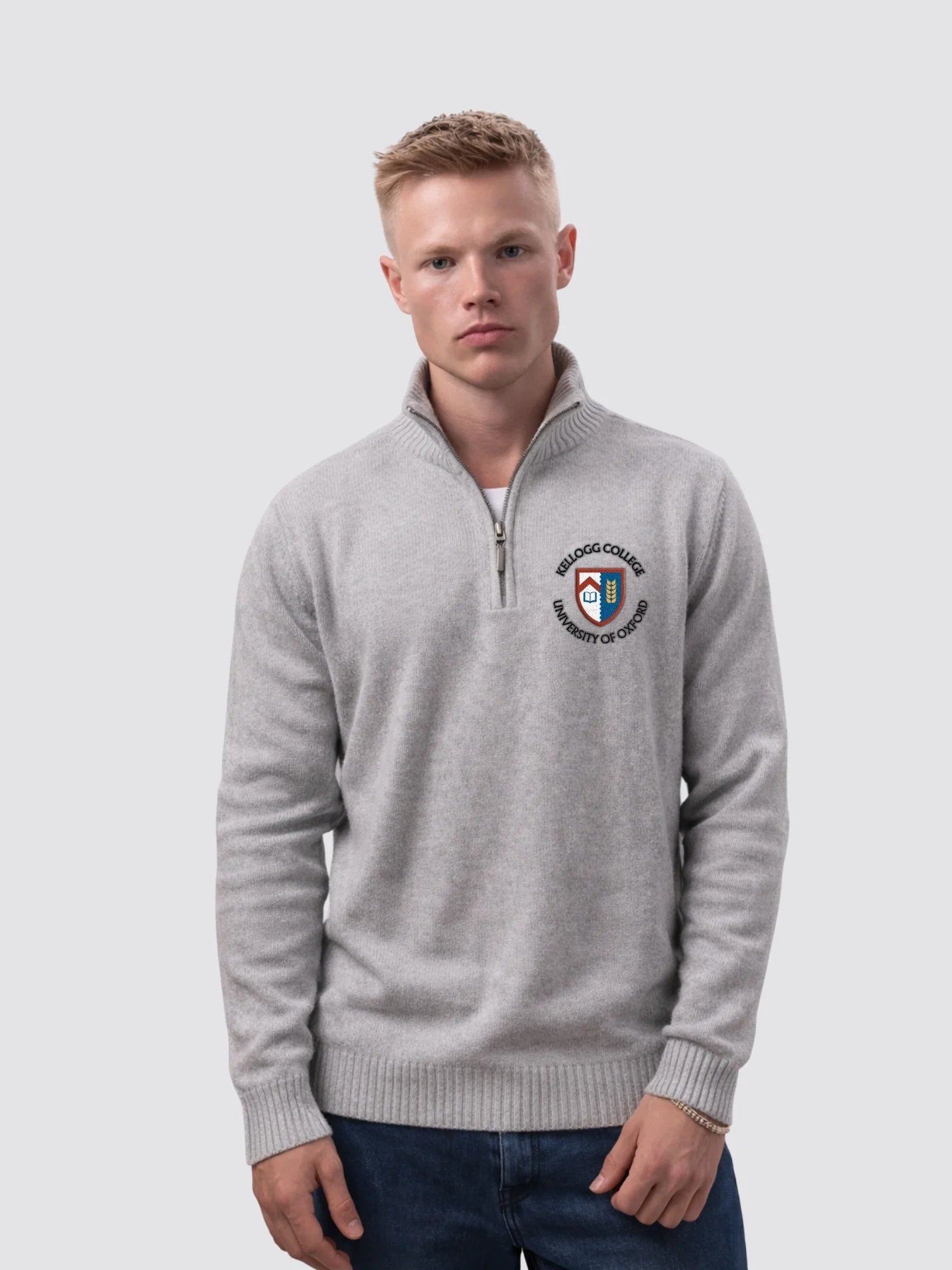 Kellogg College Oxford MCR Sustainable Unisex Zip-Neck Jumper - Image 4