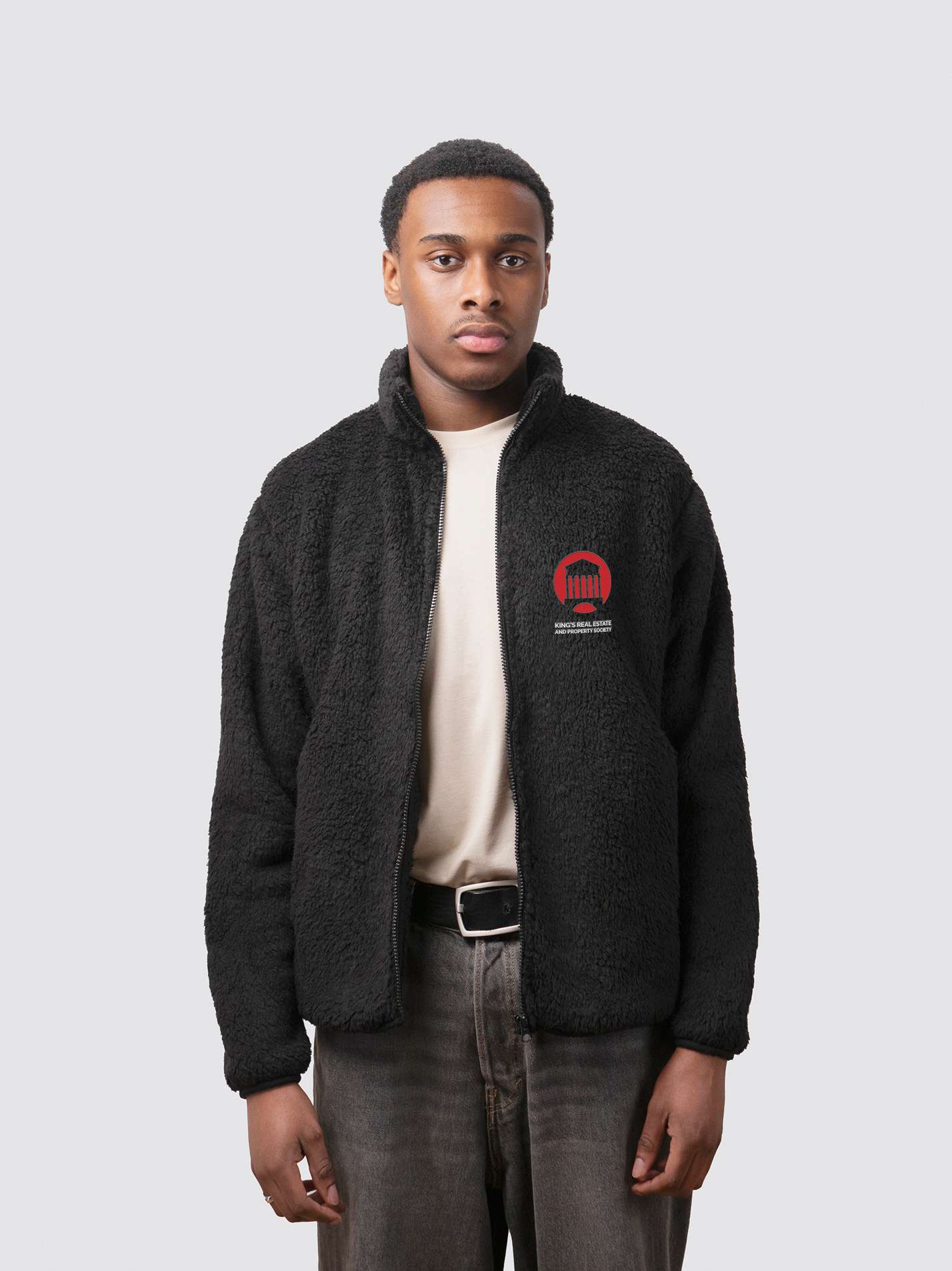 King’s Real Estate and Property Society Unisex Sherpa Fleece Zipped Jacket - Image 4