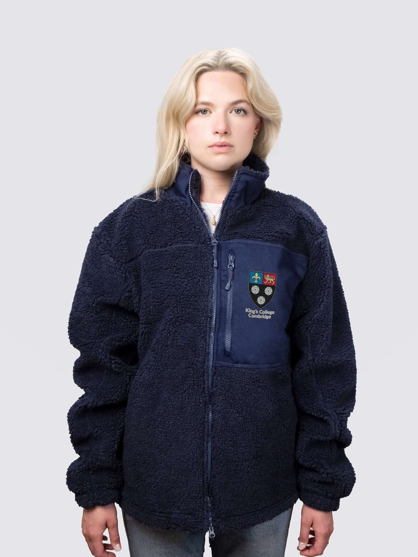 King's College Cambridge Unisex Fluffy Sherpa Fleece Jacket