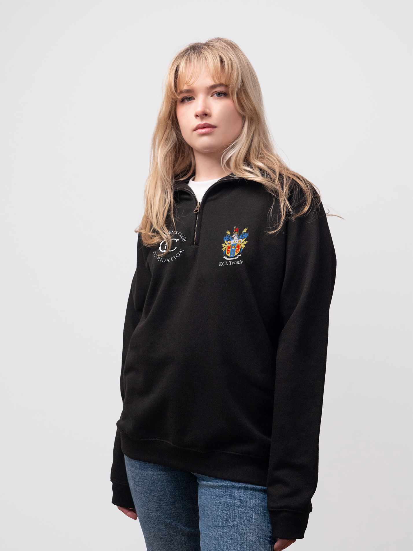Kings College London Tennis Club Unisex 1/4 Zip Sweatshirt