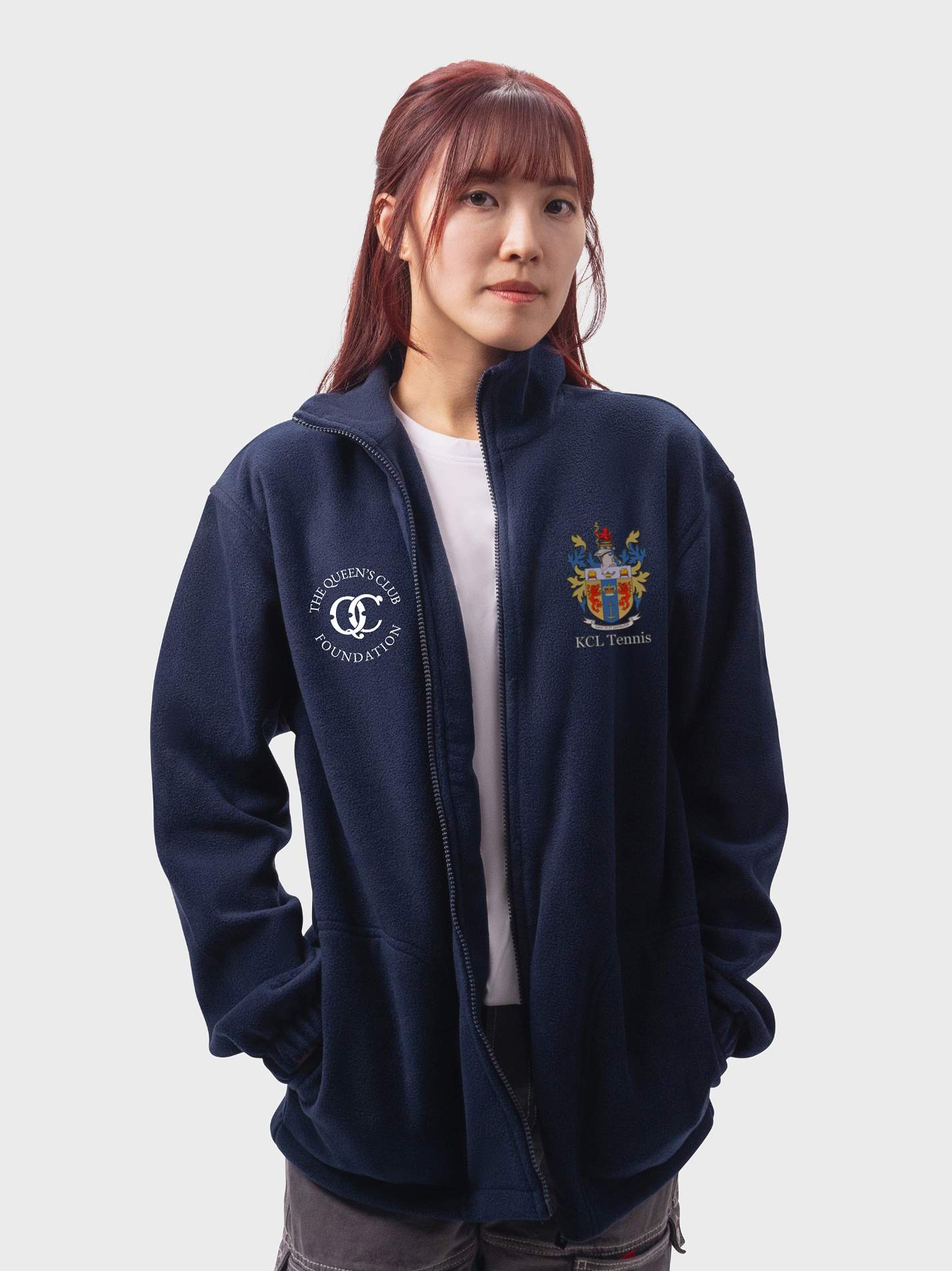 Kings College London Tennis Club Unisex Polar Full Zip Fleece - Image 3