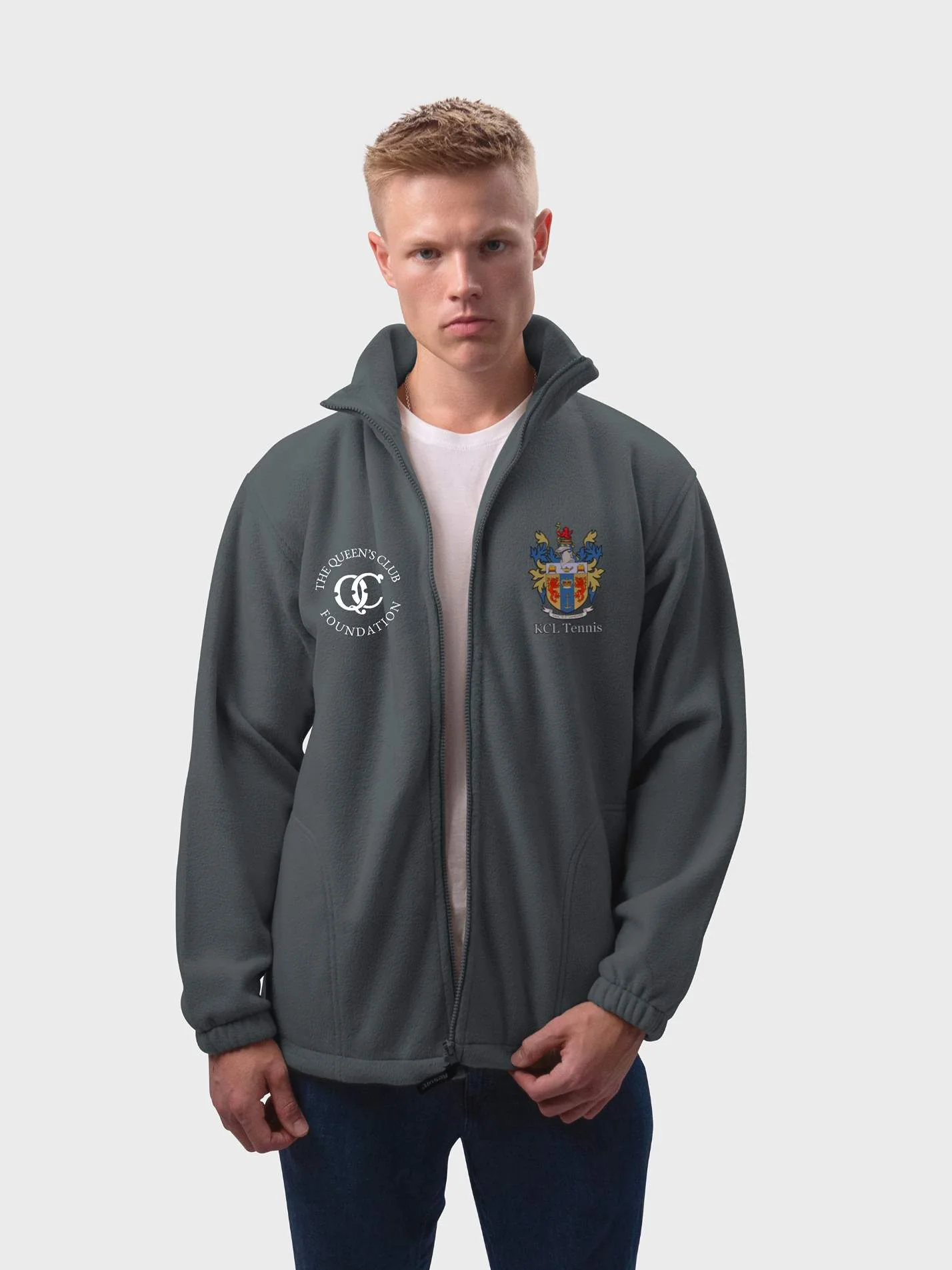 Kings College London Tennis Club Unisex Polar Full Zip Fleece - Image 7