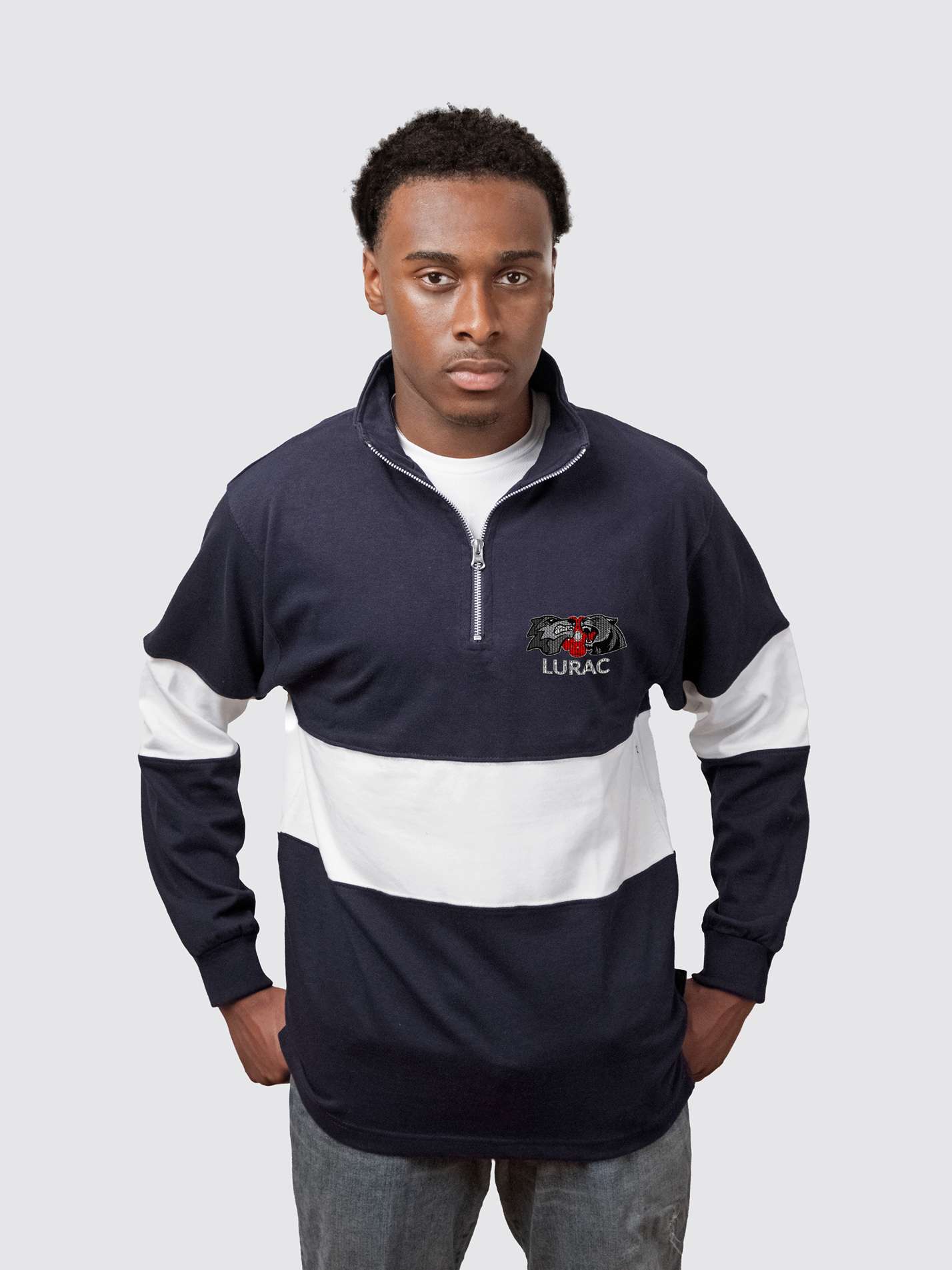 Lancaster Athletics Unisex Panelled 1/4 Zip Sweatshirt