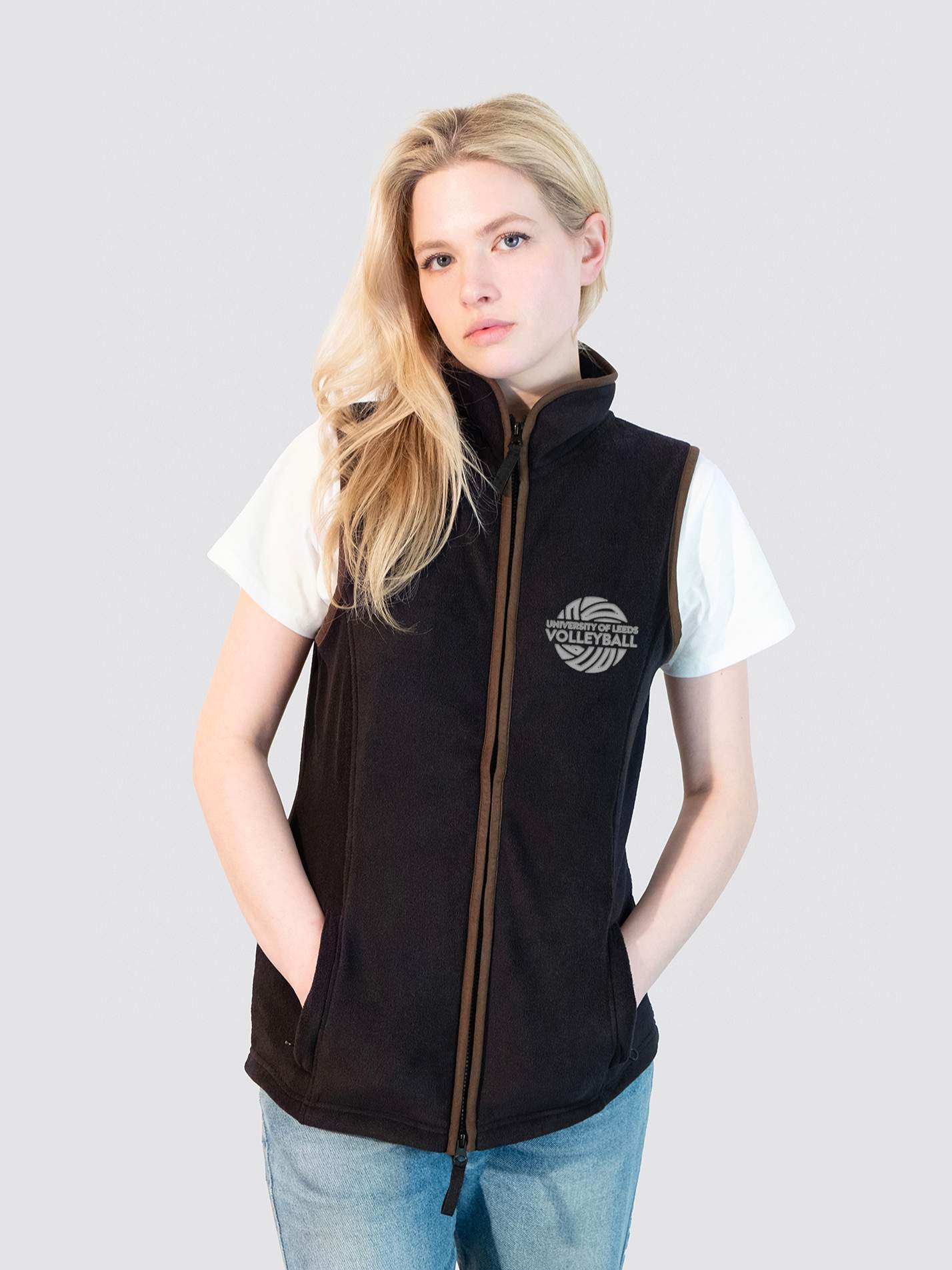 Leeds Volleyball Ladies Heritage Gilet Fleece - Image 3