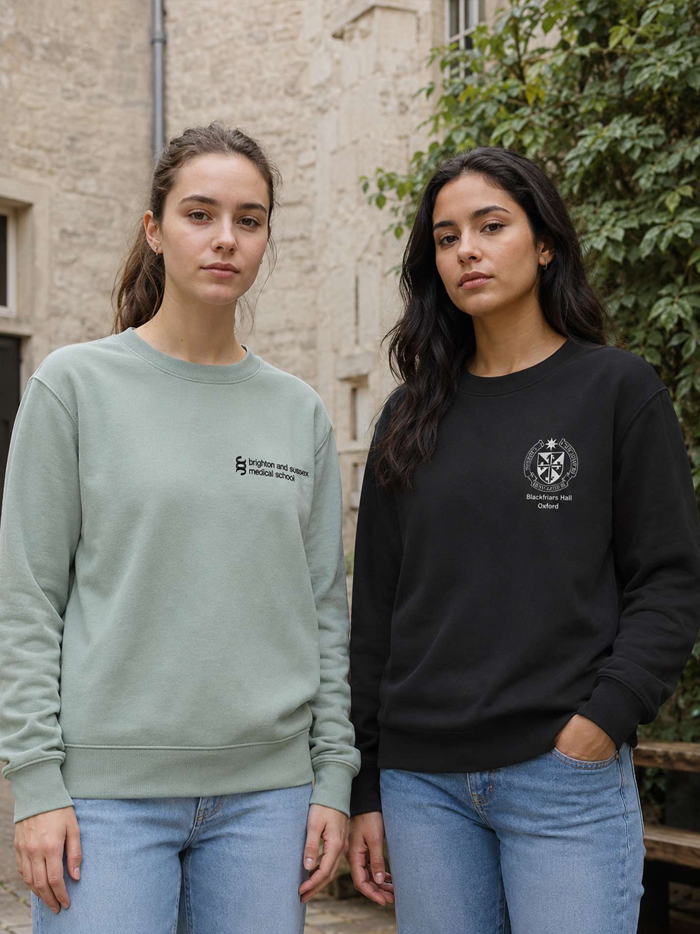 Linacre College Oxford Ladies Fit Heavyweight Sweatshirt - Image 2