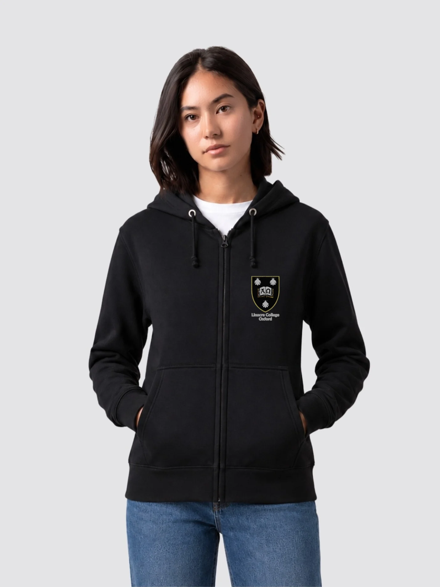 Linacre College Oxford Ladies Fit Zip Up Hoodie