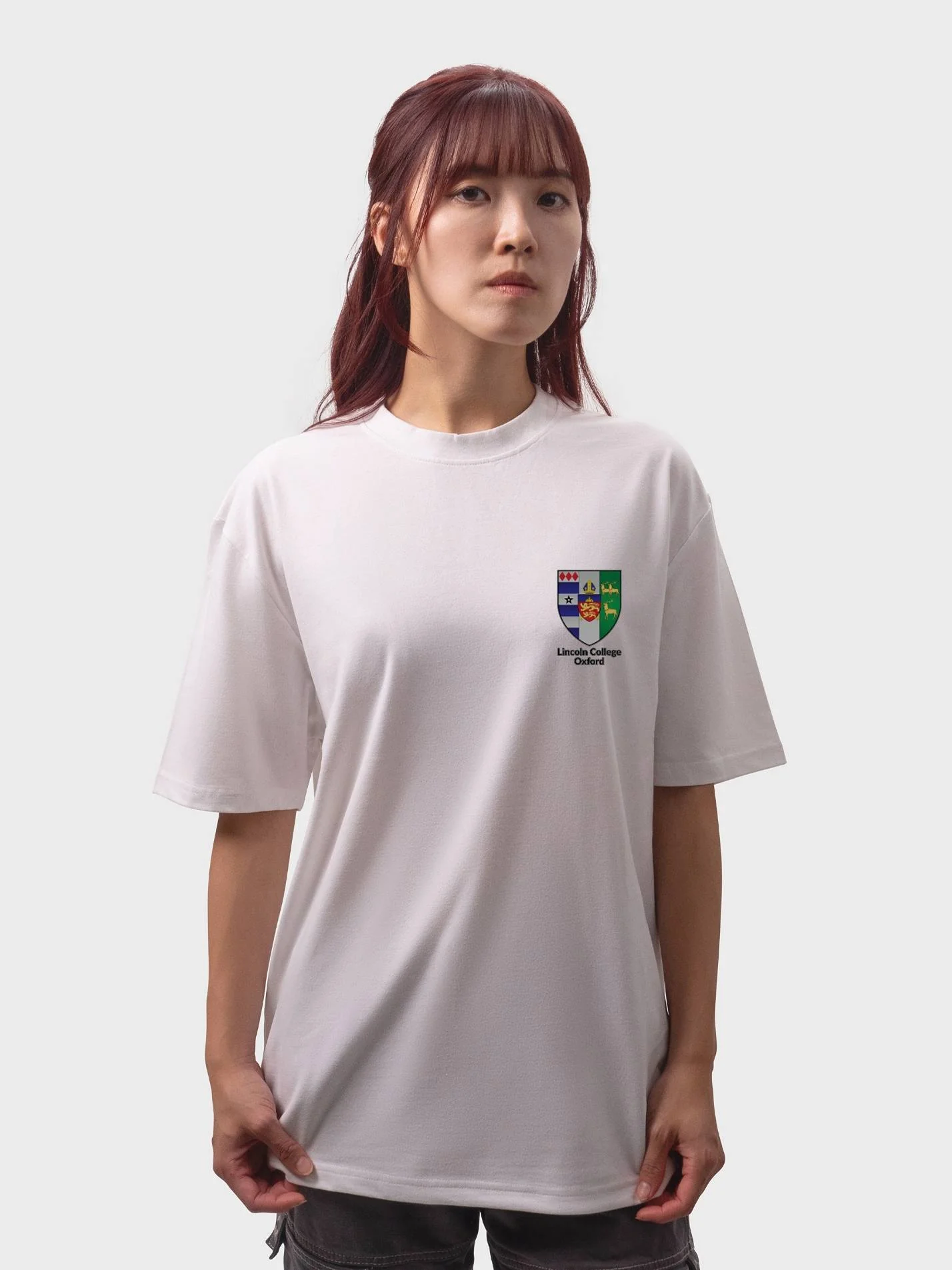 Lincoln College Oxford JCR Unisex Heavy Oversized T-Shirt - Image 4