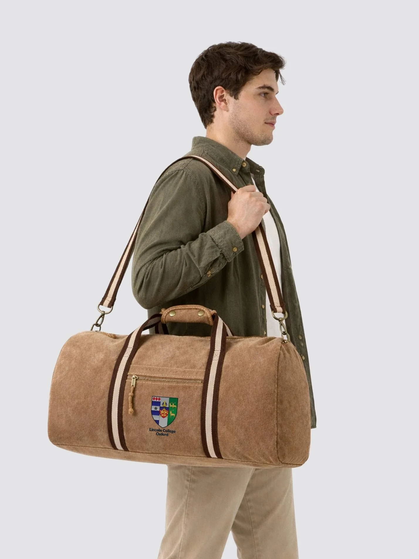 Lincoln College Oxford MCR Vintage Canvas Weekender Holdall