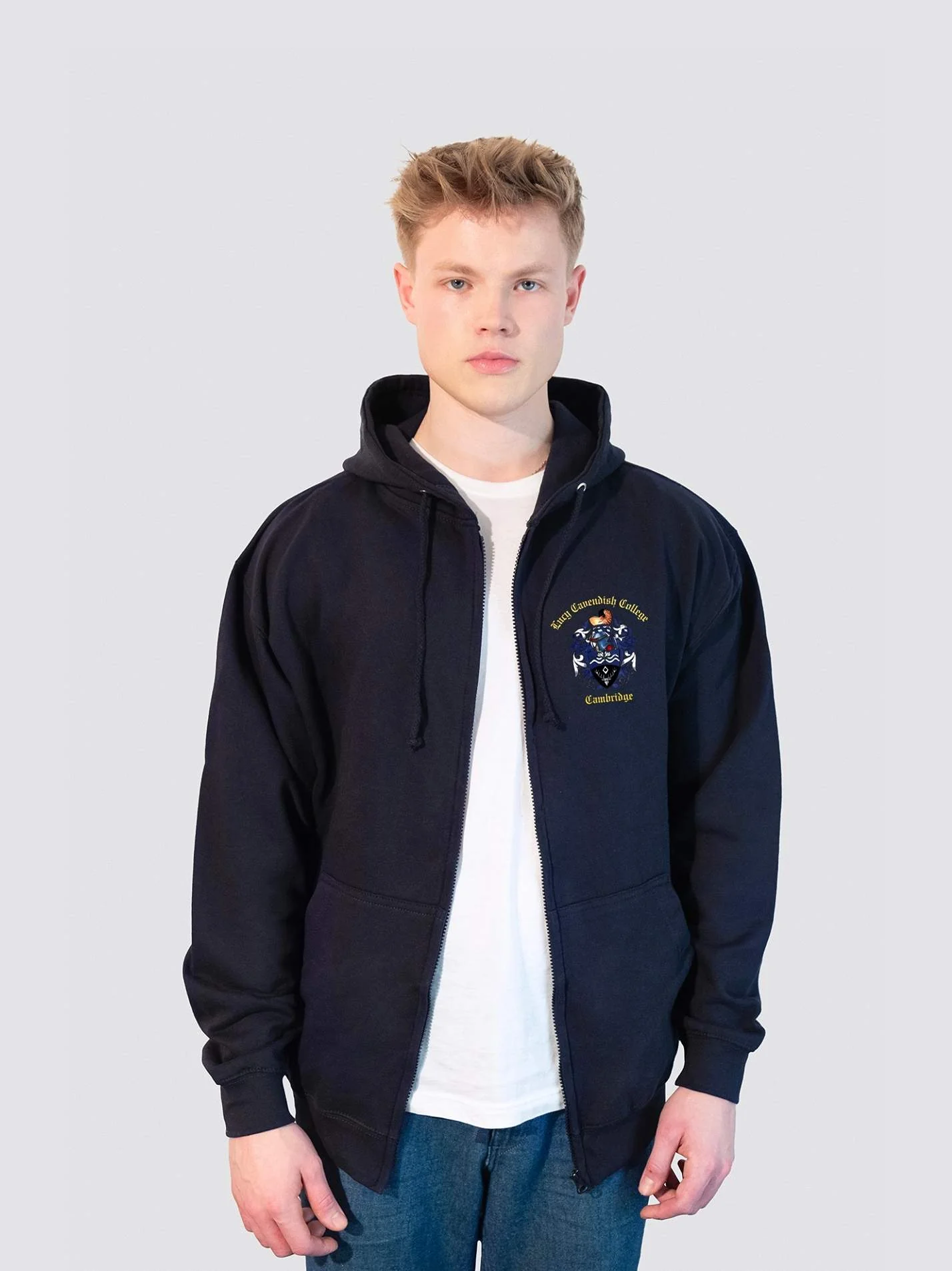 Lucy Cavendish College Cambridge MCR Zip-Up Unisex Hoodie - Image 6