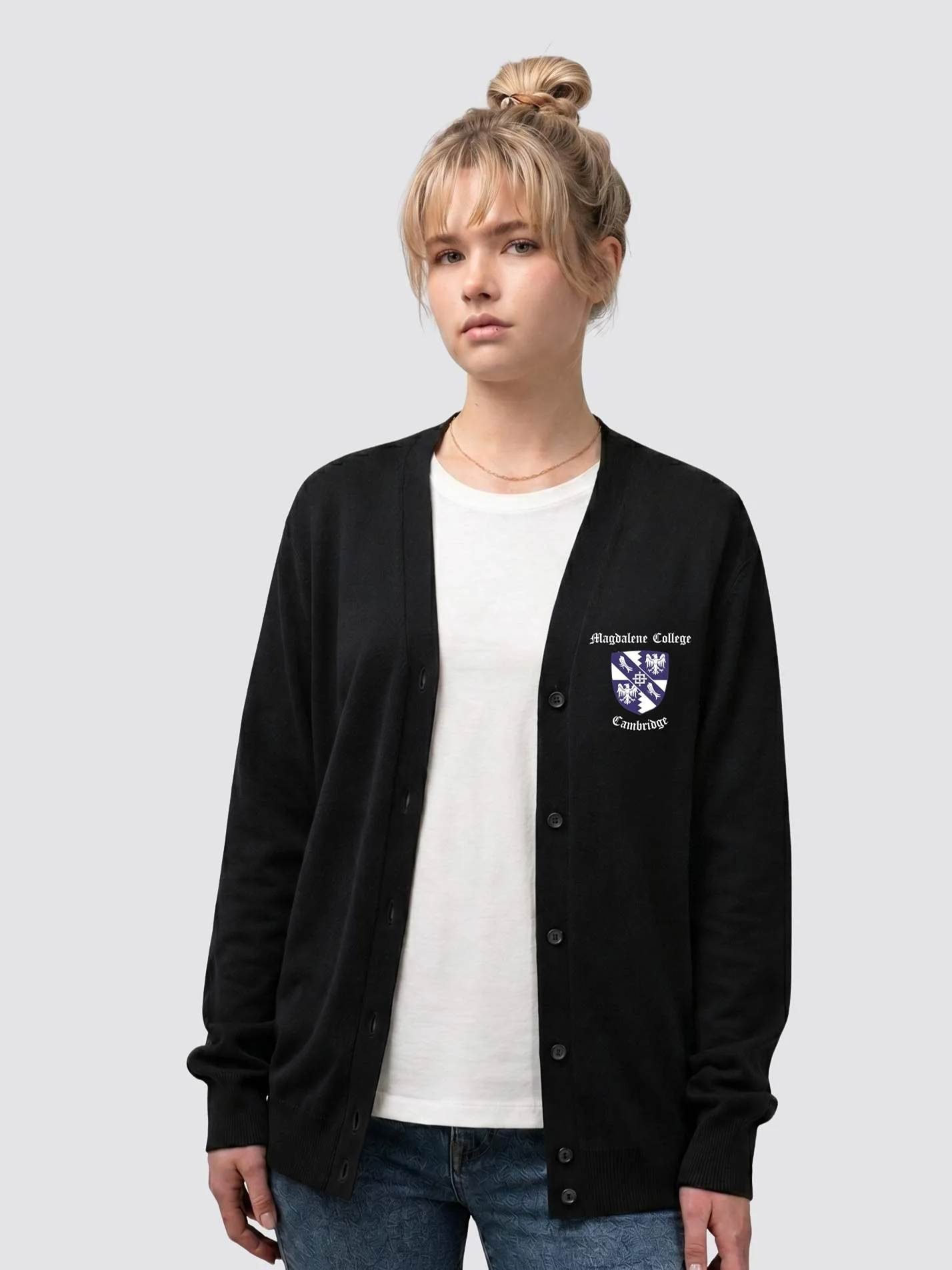 Magdalene College Cambridge Ladies V-Neck Knitted Cardigan