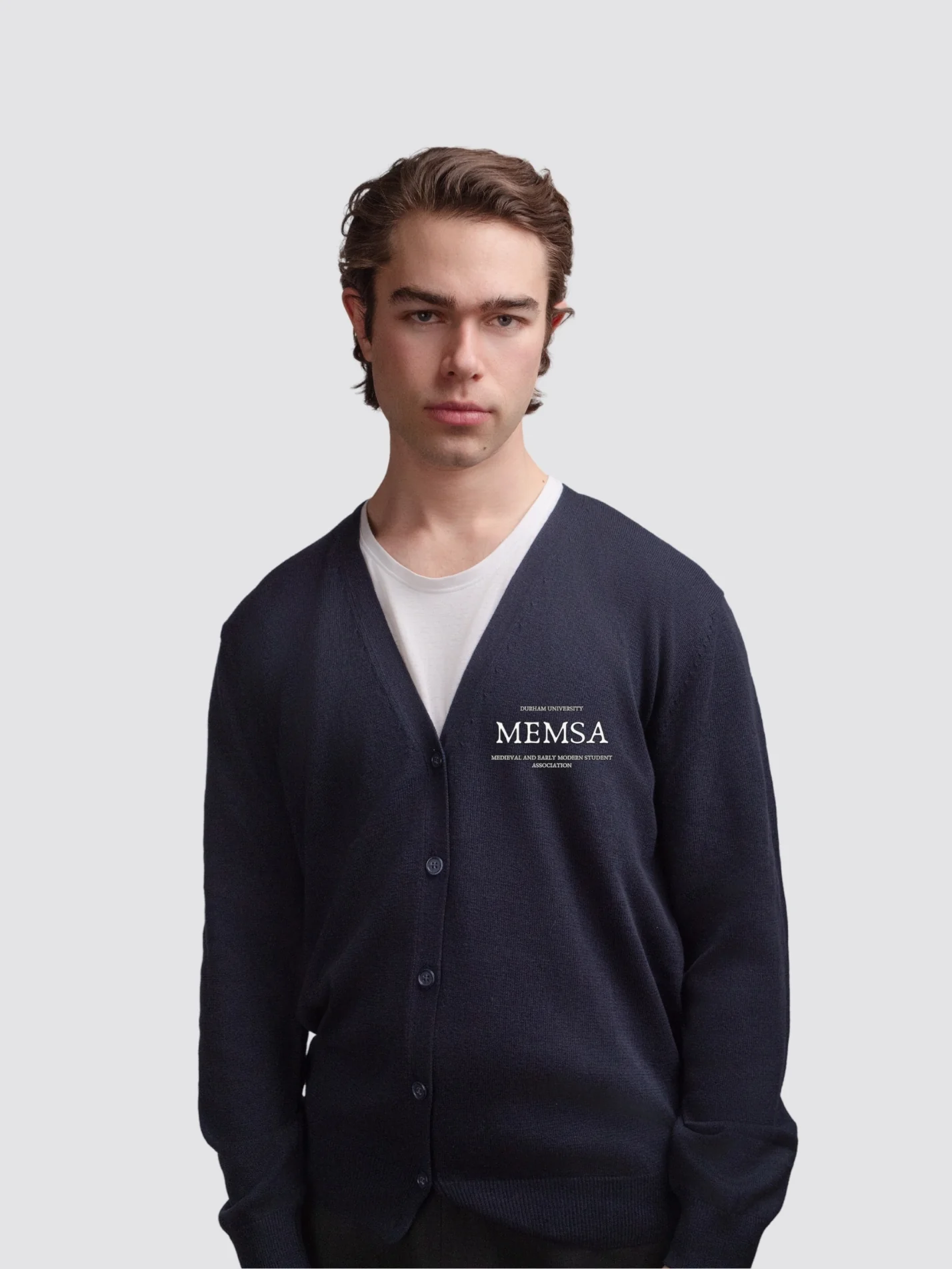 Memsa - Durham University Men's V-Neck Knitted Cardigan - Image 3