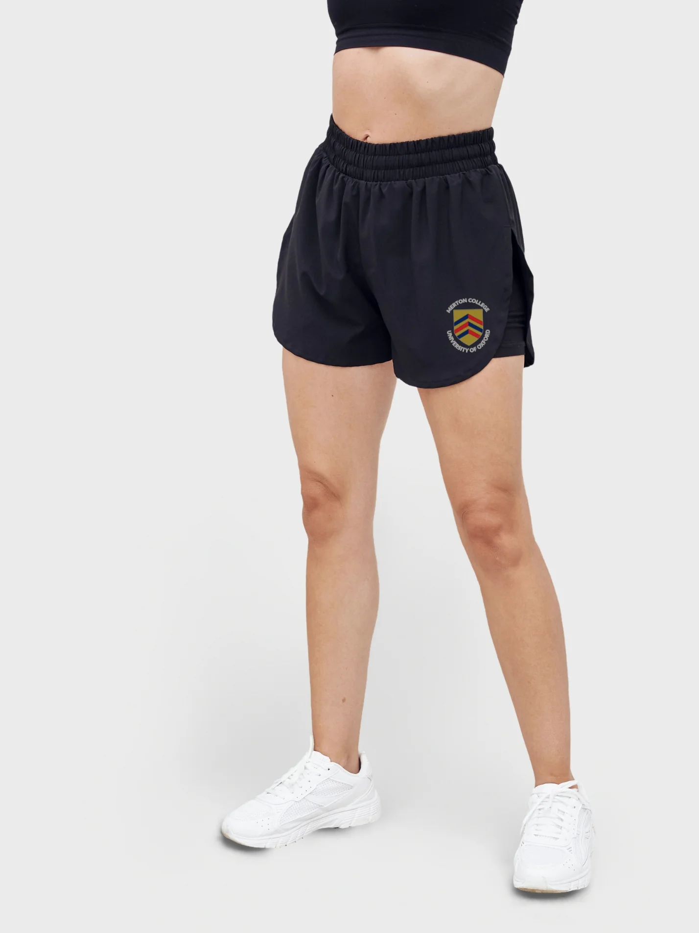 Merton College Oxford JCR Ladies Dual Layer Sports Shorts - Image 2
