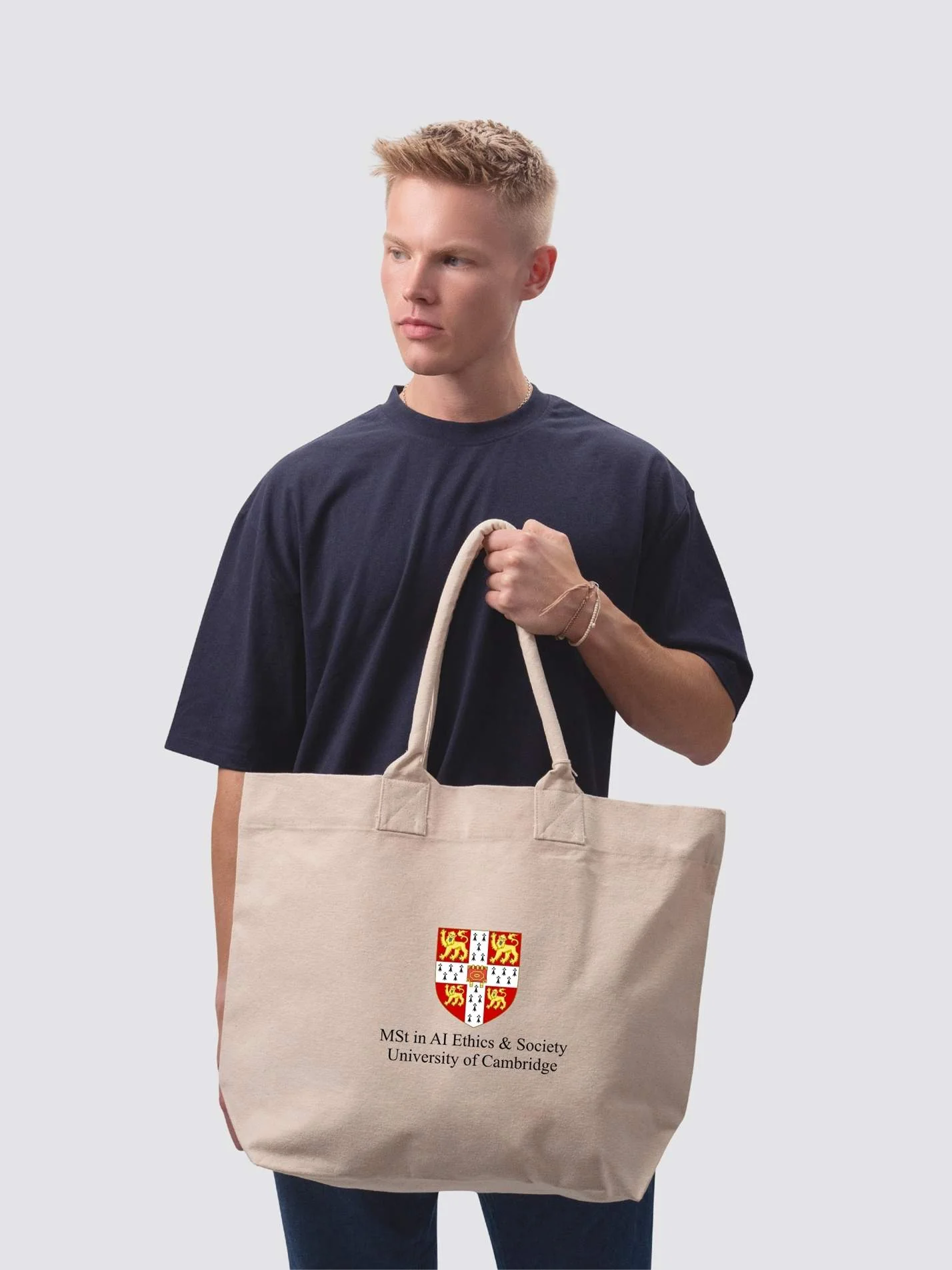 MSt in AI Ethics & Society, Cambridge University Cotton Canvas Printed Shopper Bag - Image 2