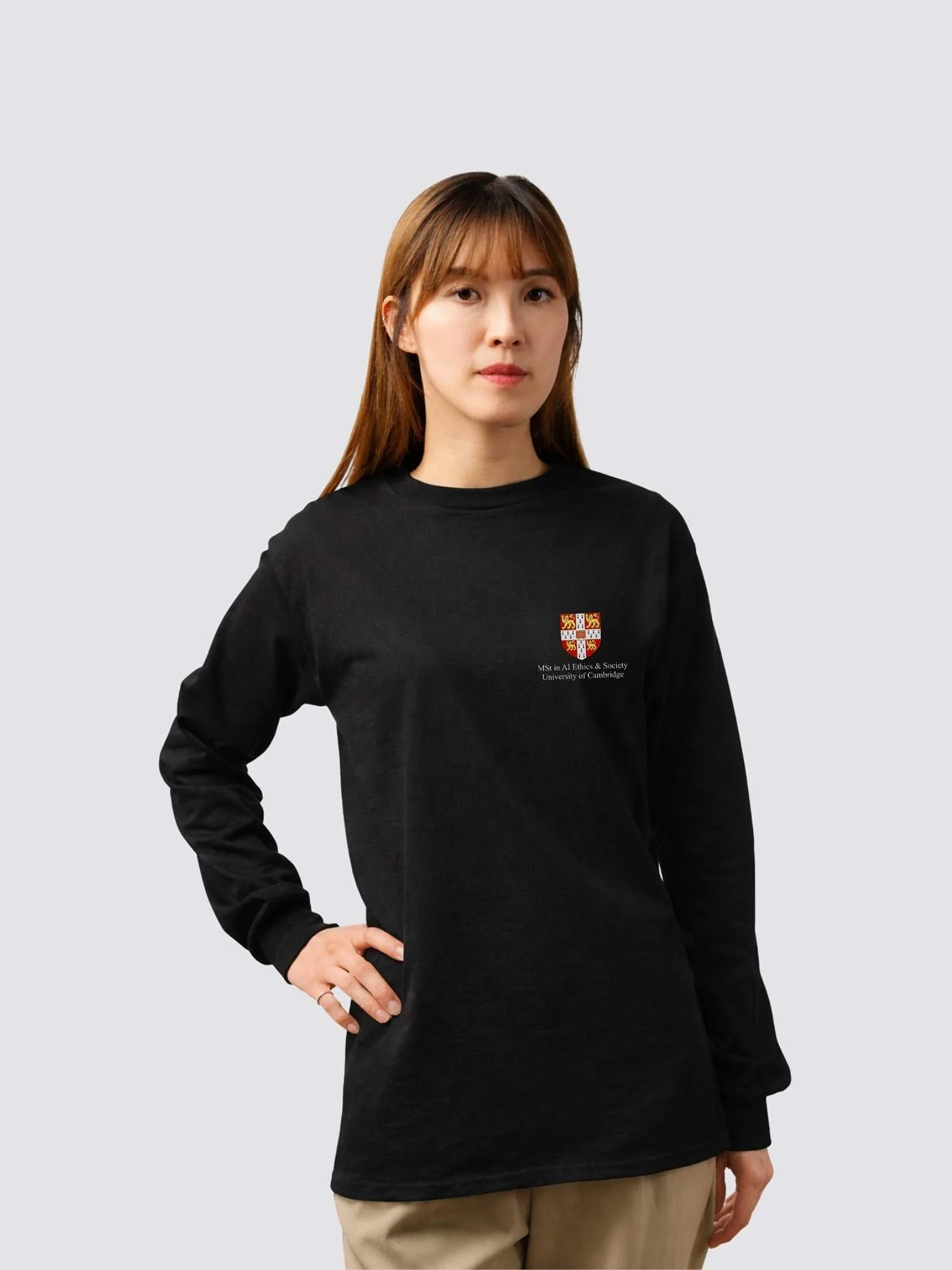 MSt in AI Ethics & Society, Cambridge University Unisex Cotton Long Sleeve T-Shirt - Image 4