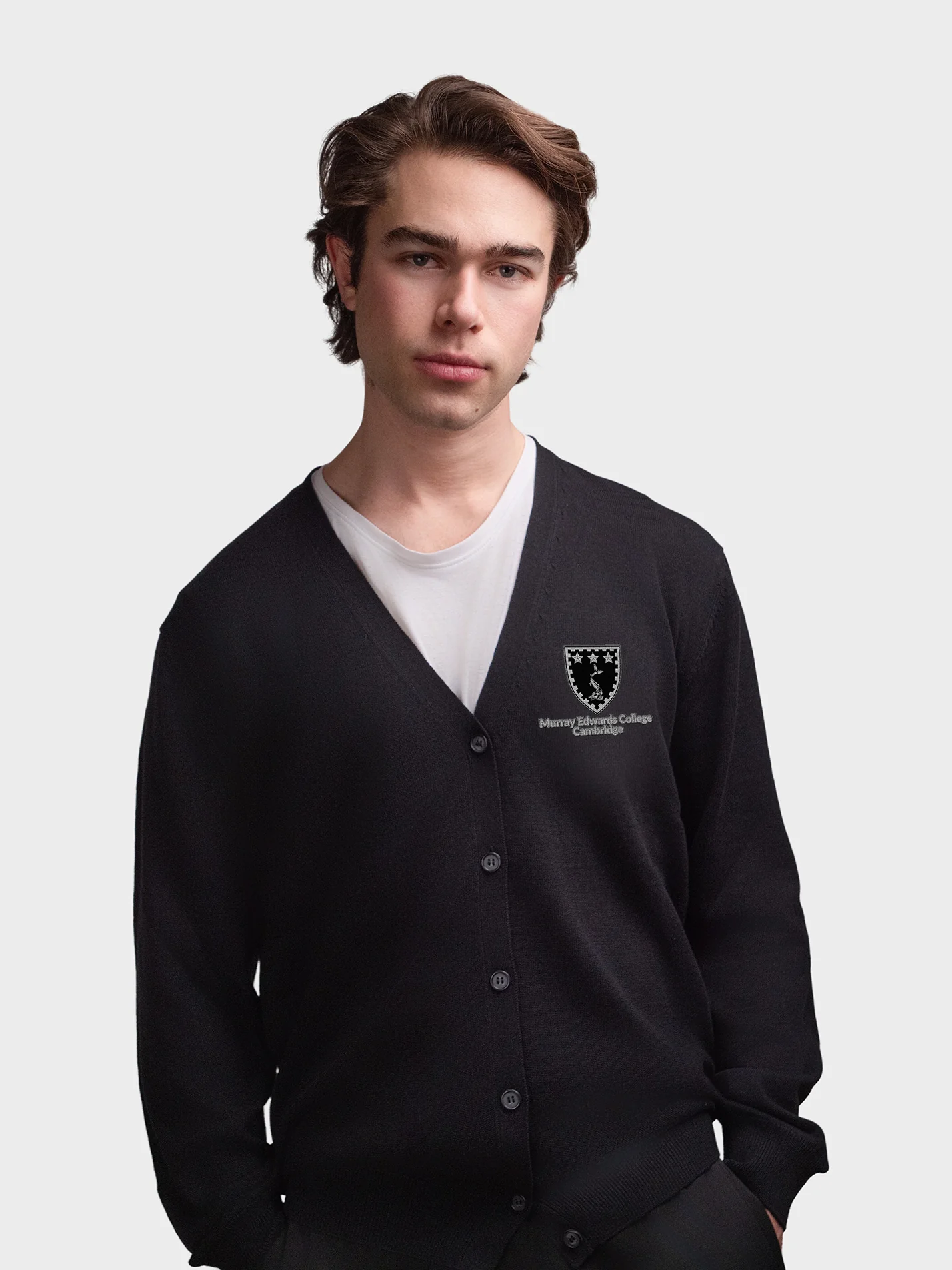 Murray Edwards College Cambridge MCR Men's V-Neck Knitted Cardigan