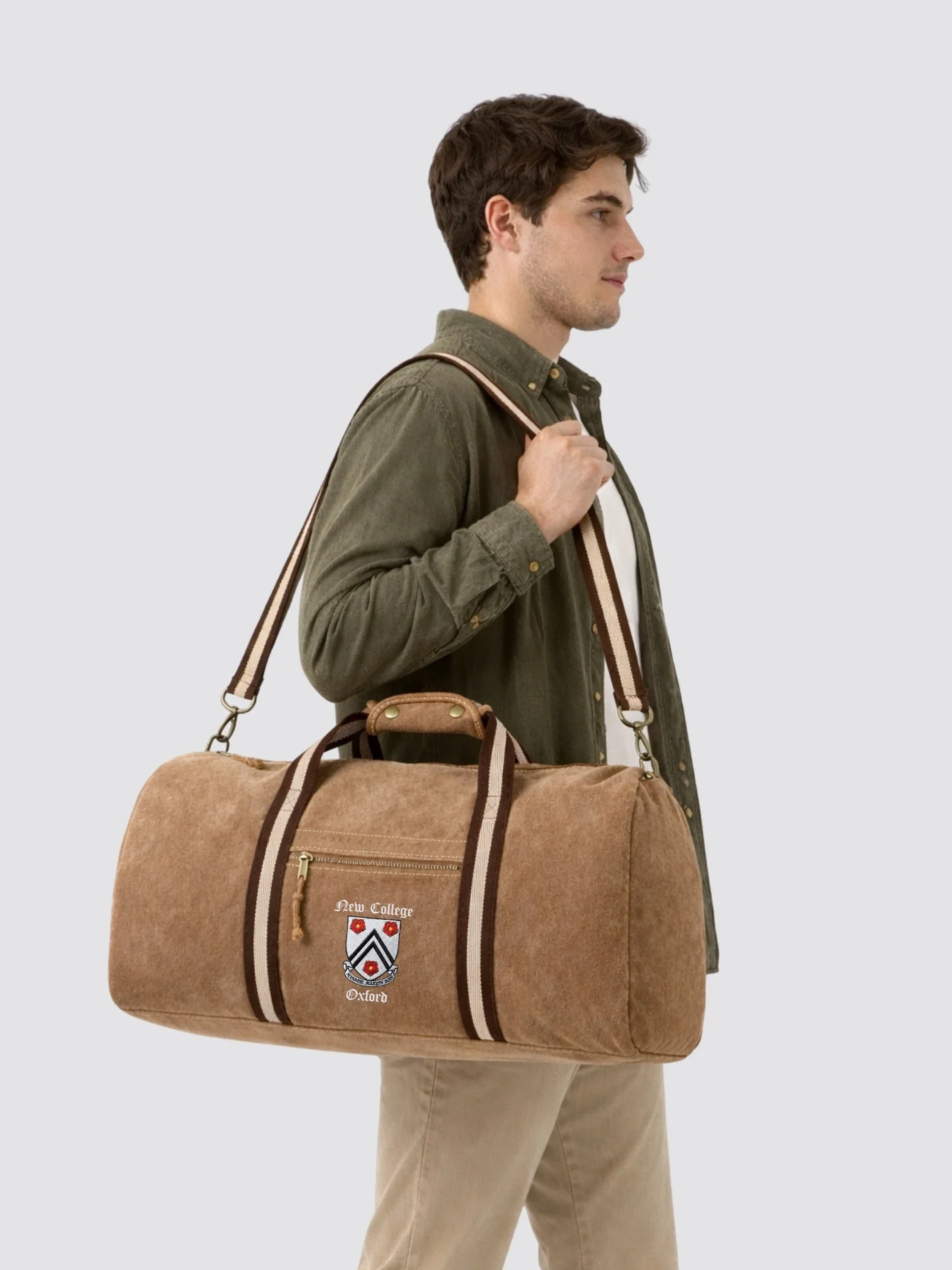 New College Oxford MCR Vintage Canvas Weekender Holdall